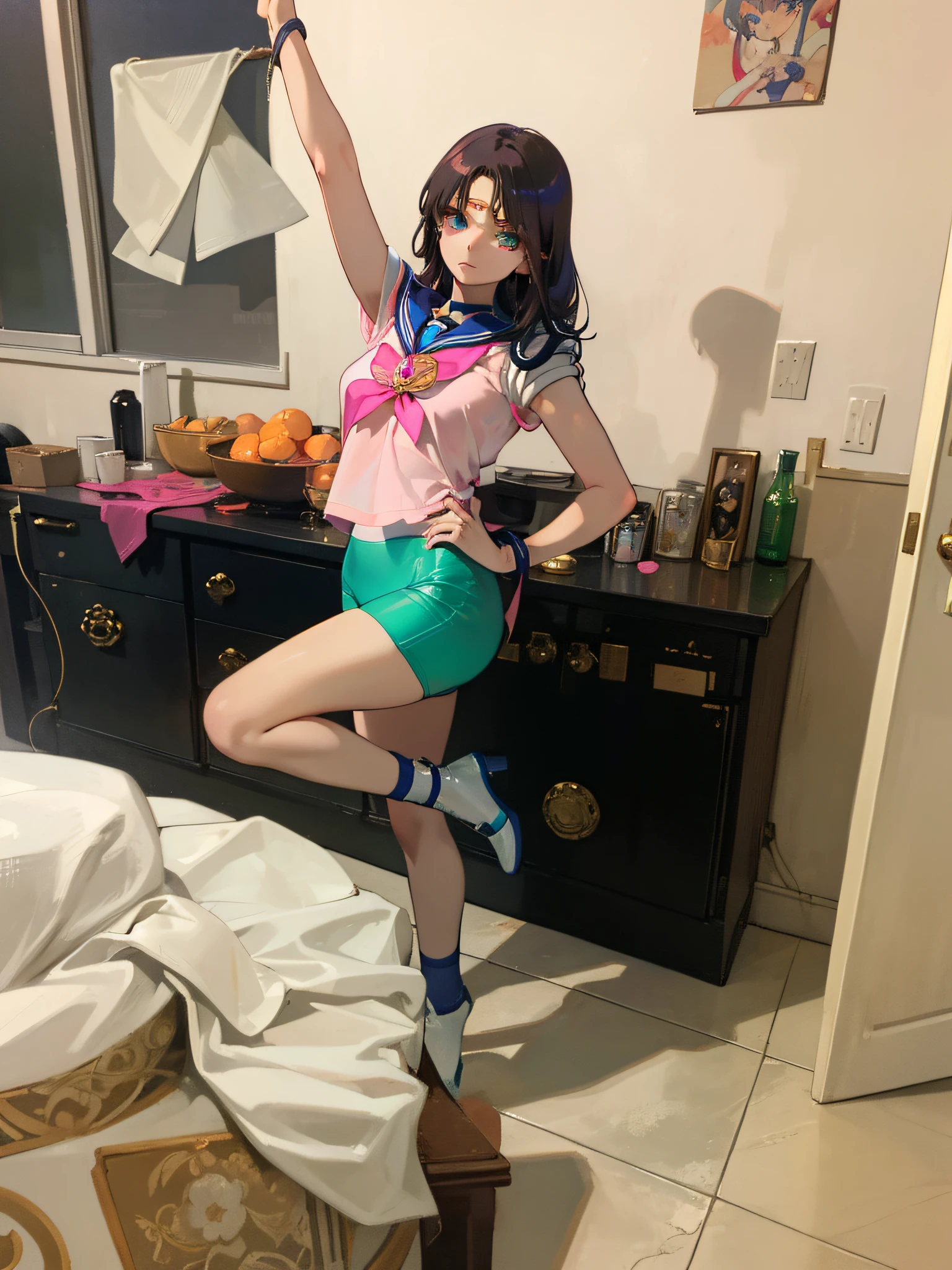 ((Masterpiece)), sailor moon costume, beautiful wings, beautiful face, beautiful eyes, ultra detailed, anime rabbits, high quality