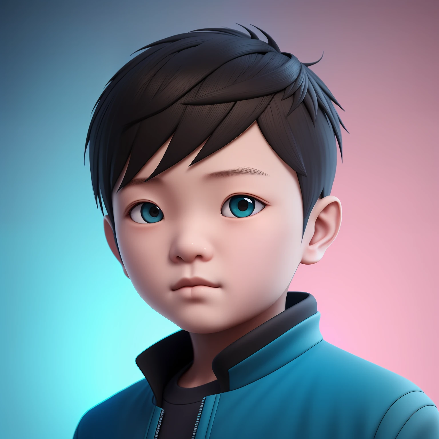 A Chinese boy, avatar photo, cold series, two-dimensional, solid color aqua blue background, masterpiece, best quality, (very detailed CG unified 8k wallpaper), (best quality), (best illustration), Octane rendering, ray tracing, super detailed --v6