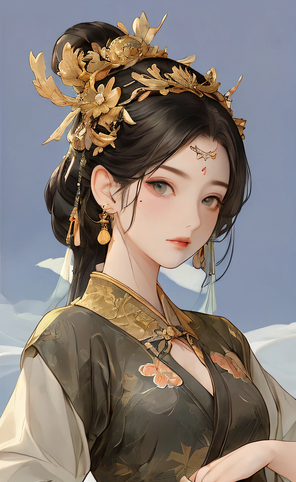 A girl, ancient Chinese costume, whole body, sunshine, clear face, clean white background, masterpiece, super detail, epic composition, ultra HD, high quality, extremely detailed, official art, uniform 8k wallpaper, super detail, 32k