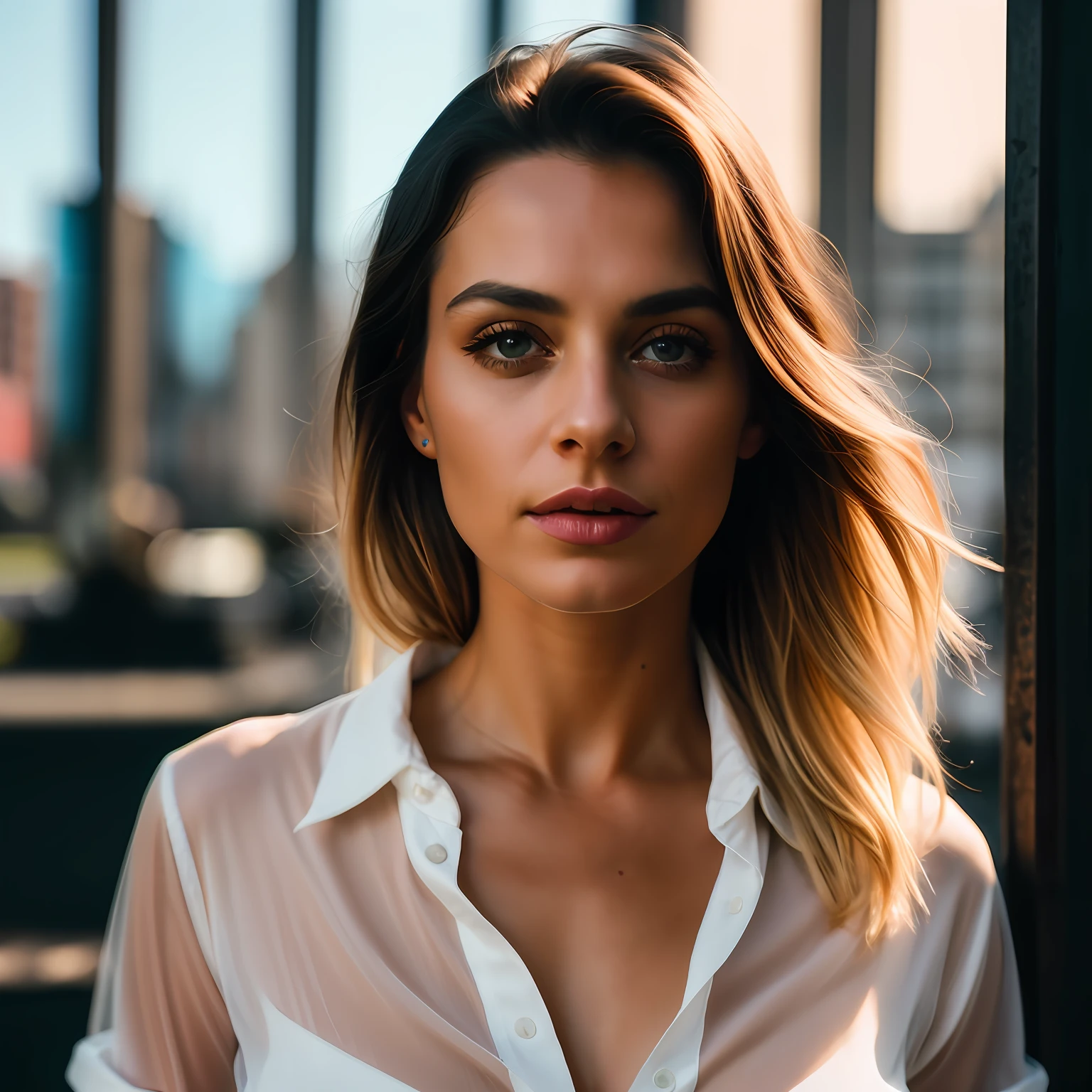 Masterpiece, full body photography, beautiful German girl, blonde, uptown, neckline, (translucent shirt), perfect breasts, very detailed, dramatic lighting, digital art trends on Artstation 8k HD detailed realistic, detailed, (skin texture,) super detailed, (realistic skin texture), tight clothing, best quality, super high resolution, (fidelity: 1.4), high resolution, detailed, neutral colors, dark atmosphere, low saturation, Raw, sharp photo RE, by Lee Jeffries Nikon D850 Stock Film Photography 4 Kodak Portra 400 Camera F1.6 Colors rich in hyper realistic lenses realistic texture dramatic lighting IrrealEngine trending on Artstation Cinestill 800,