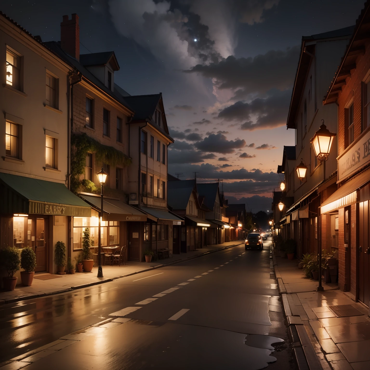 Country town, night