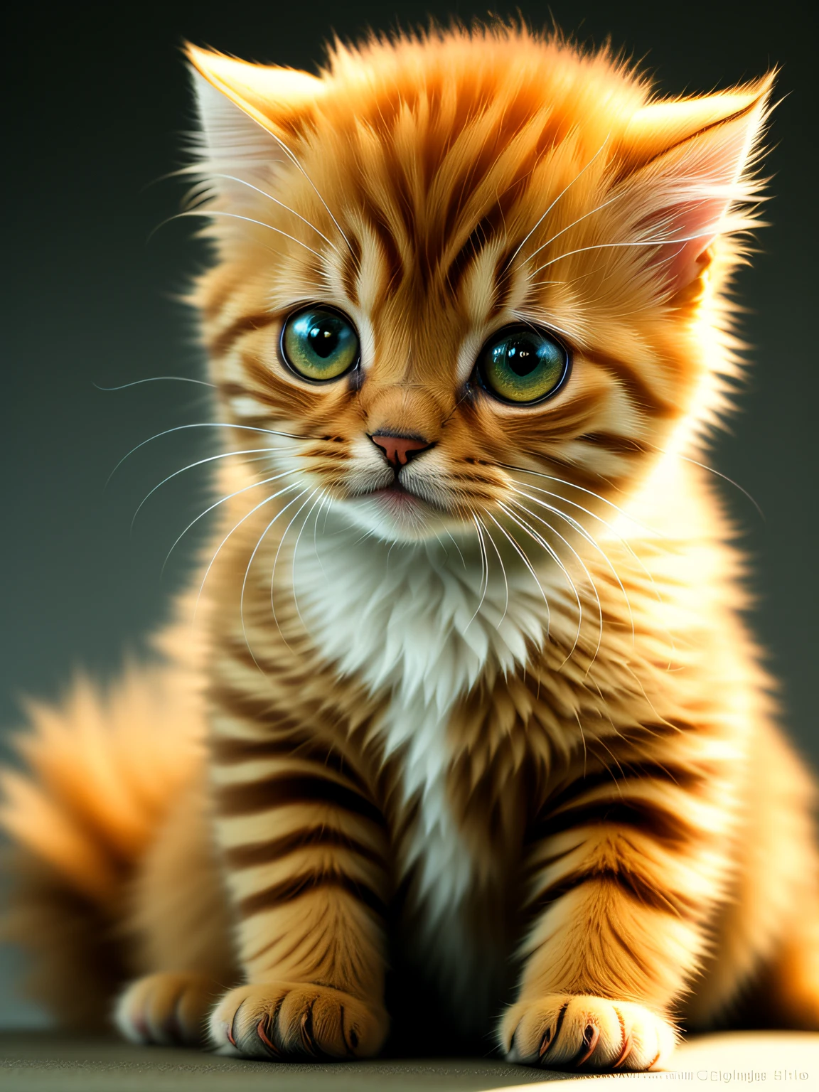 Cute kitten made of metal, cyborg, cyberpunk style, ((complex detail)), hdr, ((complex detail, ultra-detail)), cinematic shot, vignette