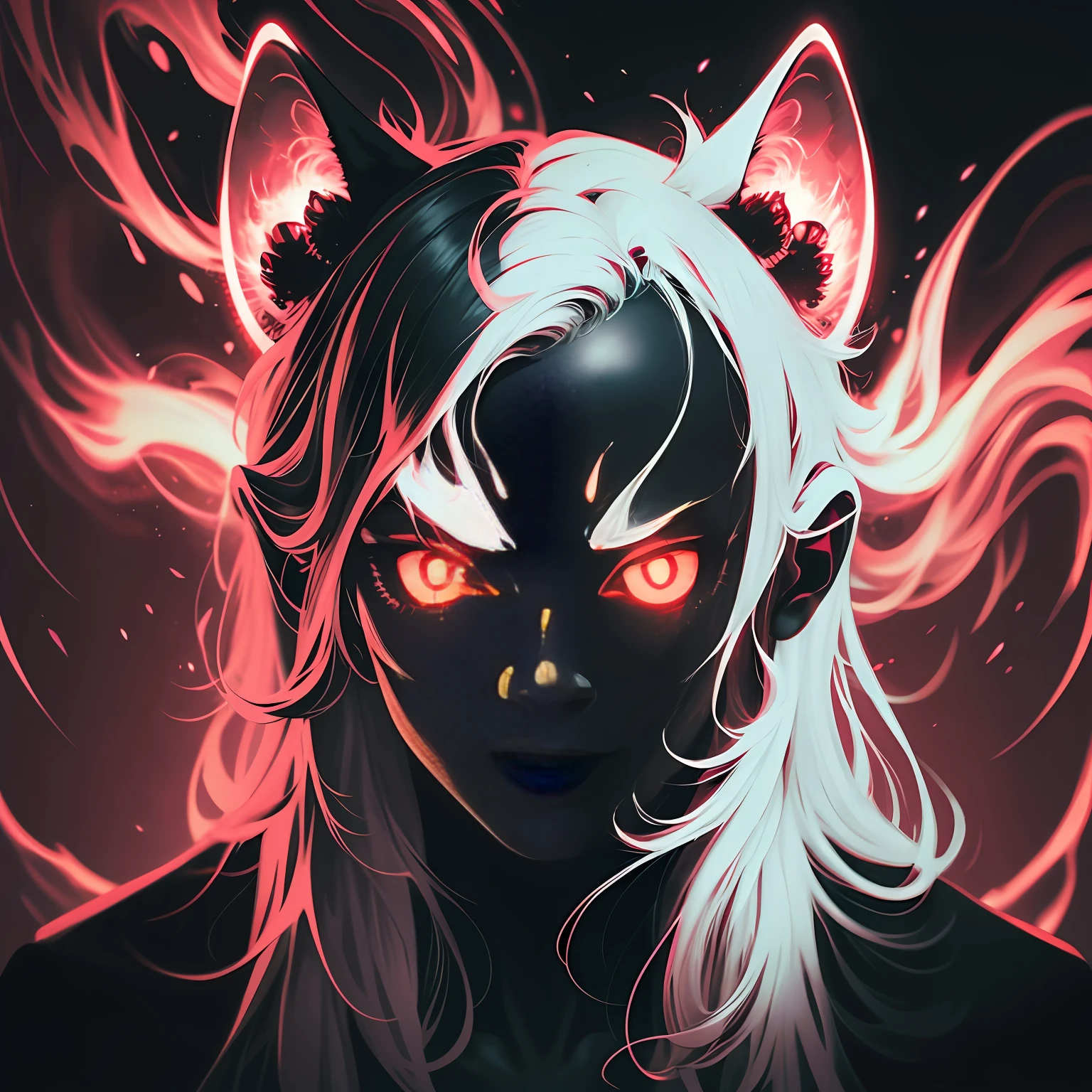 completely black image with two glowing red eyes