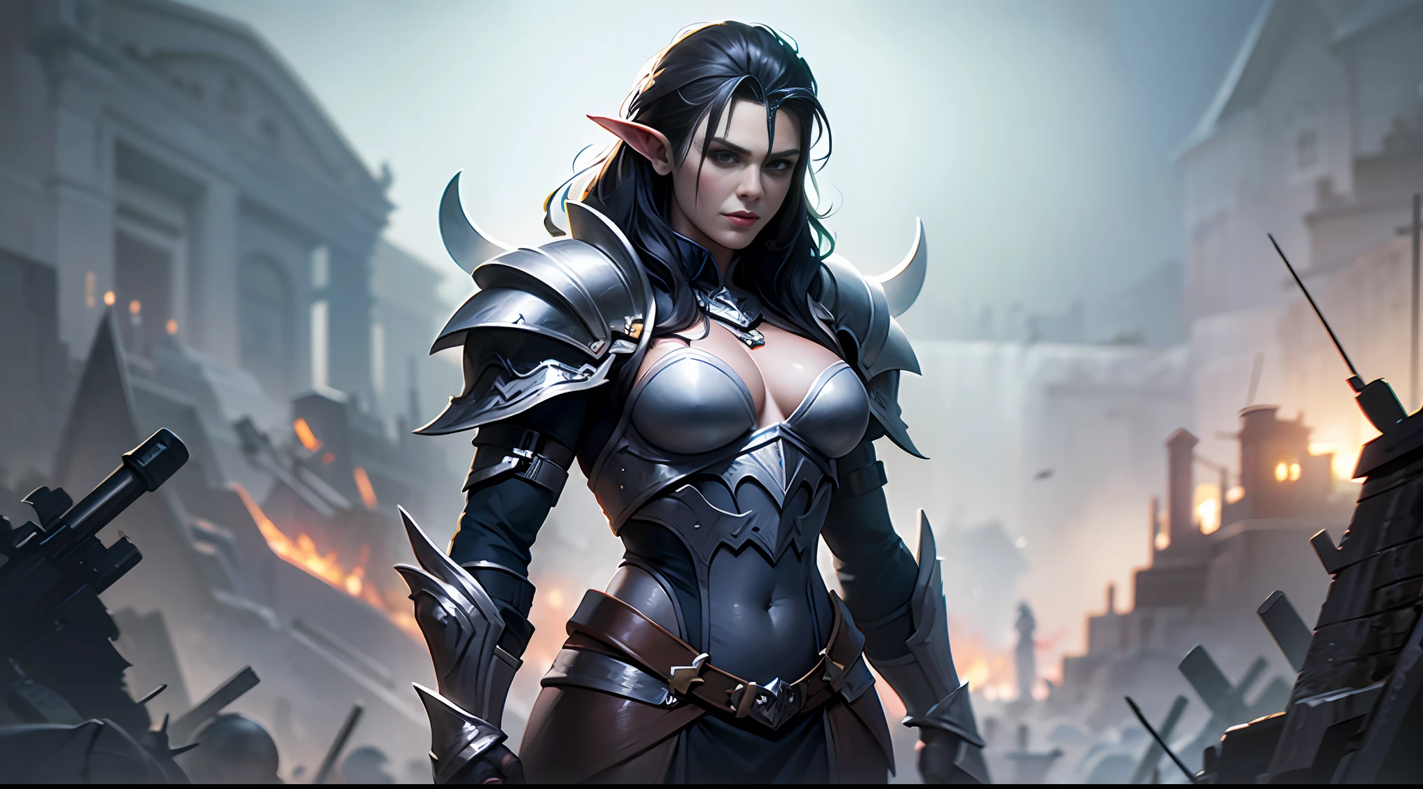Dark Fantasy Siege War with the Orc Legion, Ultra-definite skins, ultra-fine illustrations, ultra-high quality, ultra-photorealistic, 8K, 16K, best picture quality, best beauty, concept art, in dark fantasy style,