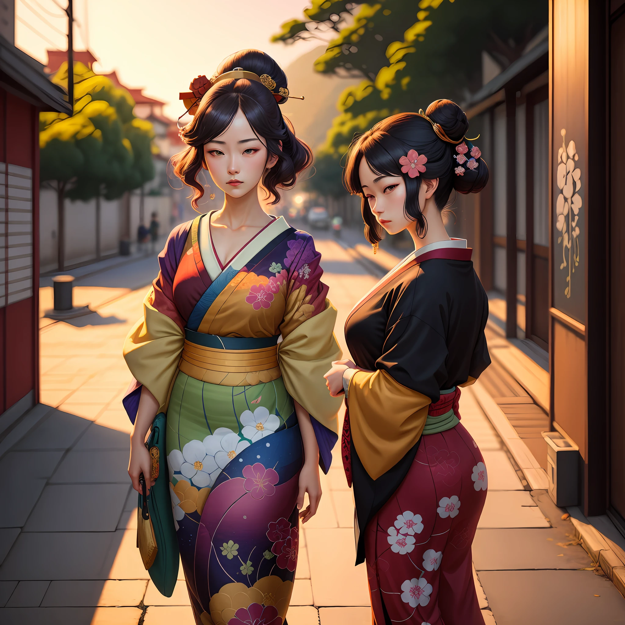 (digital painting),(best quality), Rio de Janeiro, Ukiyo-e art style, Hokusai inspiration, Deviant Art popular, 16k ultra-realistic, pastel color scheme, soft lighting, golden hour, tranquil atmosphere, landscape orientation