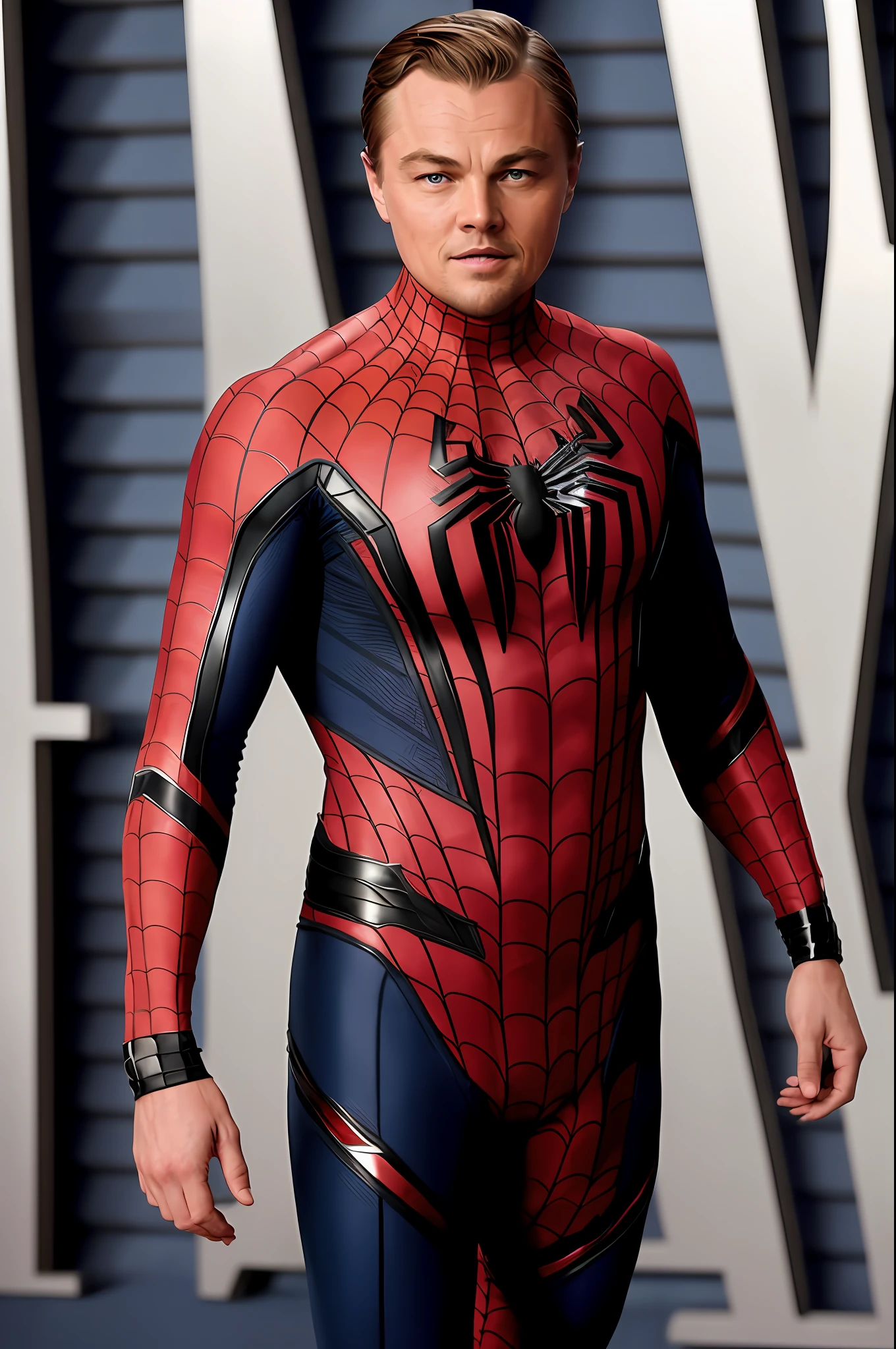 Leonardo DiCaprio wears a Spider-Man suit