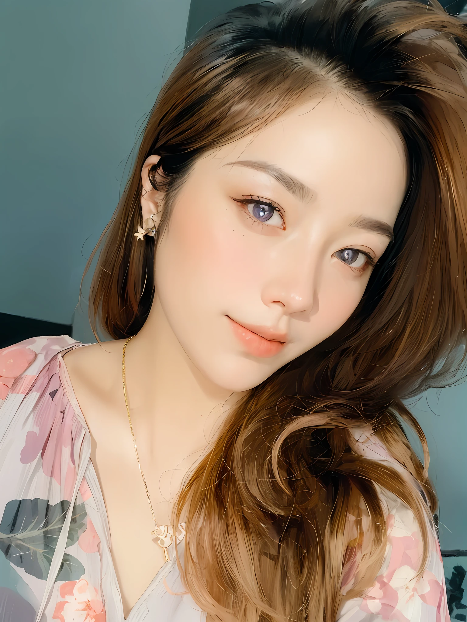 (masterpiece, best quality, 1girl, solo, intricate details, chromatic aberration), realistic, ((medium breath)),long hair, pink hair, red head ornament, pink highlights, hair over one eye,purple eyes, earrings, sharp eyes, choker, neon shirt, open jacket, crop turtleneck sweater,open waist,(perfect symmetrical body),against wall, brick wall, graffiti, dim lighting, alley ,look at viewer