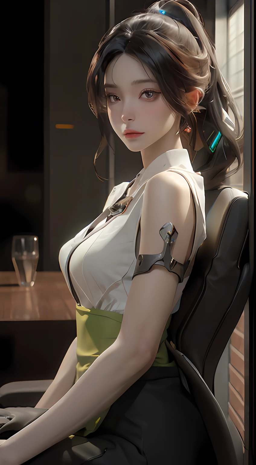 ((Best quality)), ((masterpiece)), (detailed:1.4), 3D, an image of a beautiful cyberpunk female,HDR (High Dynamic Range),Ray Tracing,NVIDIA RTX,Super-Resolution,Unreal 5,Subsurface scattering,PBR Texturing,Post-processing,Anisotropic Filtering,Depth-of-field,Maximum clarity and sharpness,Multi-layered textures,Albedo and Specular maps,Surface shading,Accurate simulation of light-material interaction,Perfect proportions,Octane Render,Two-tone lighting,Wide aperture,Low ISO,White balance,Rule of thirds,8K RAW,