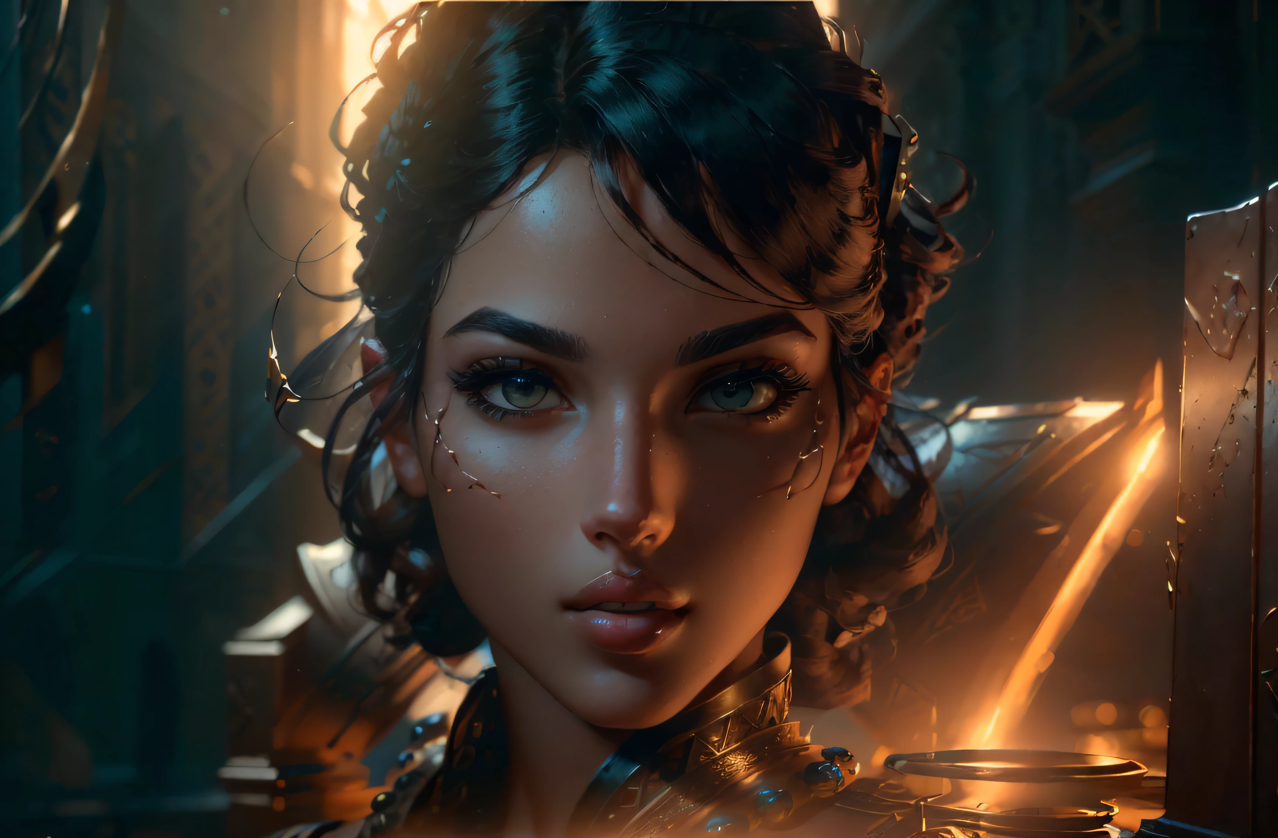 (masterpiece:1.1), (best quality:1.1), (anatomically correct:1.1), (perfect arms:1.1), (Nubian), ((detailed face:1.3)), (detailed skin), (perfect eyes), (perfect nose), (realistic), octane render, sharp focus,(8k), (4k), (Masterpiece), (Best Quality), ((huge lips:1.3)), detailed background, art by artgerm and greg rutkowski, cinematic lighting, 8k