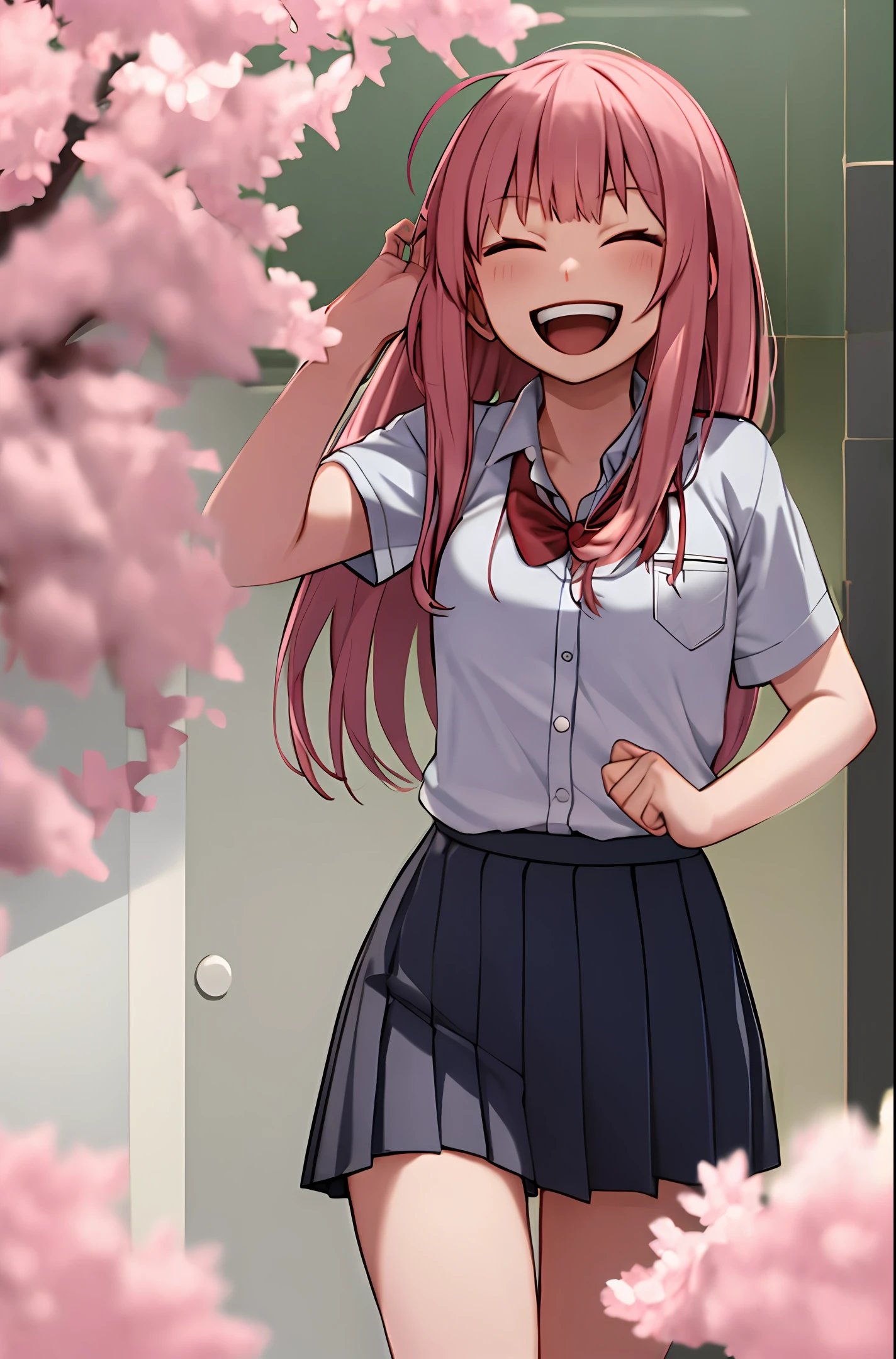 Sakura student laughs
