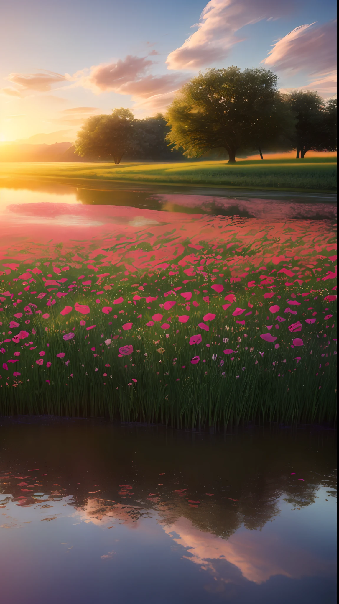 There are many red roses on the ground, flower beds on the floor, masterpieces of art, flower fields at night, wonderful masterpieces, dead and beautiful. Poppies, glowing flowers, red neon roses, beautiful masterpieces, sea of flowers everywhere, flowers everywhere, amazing depth, beautiful lights, look pitiful against the background of the moon pass --auto