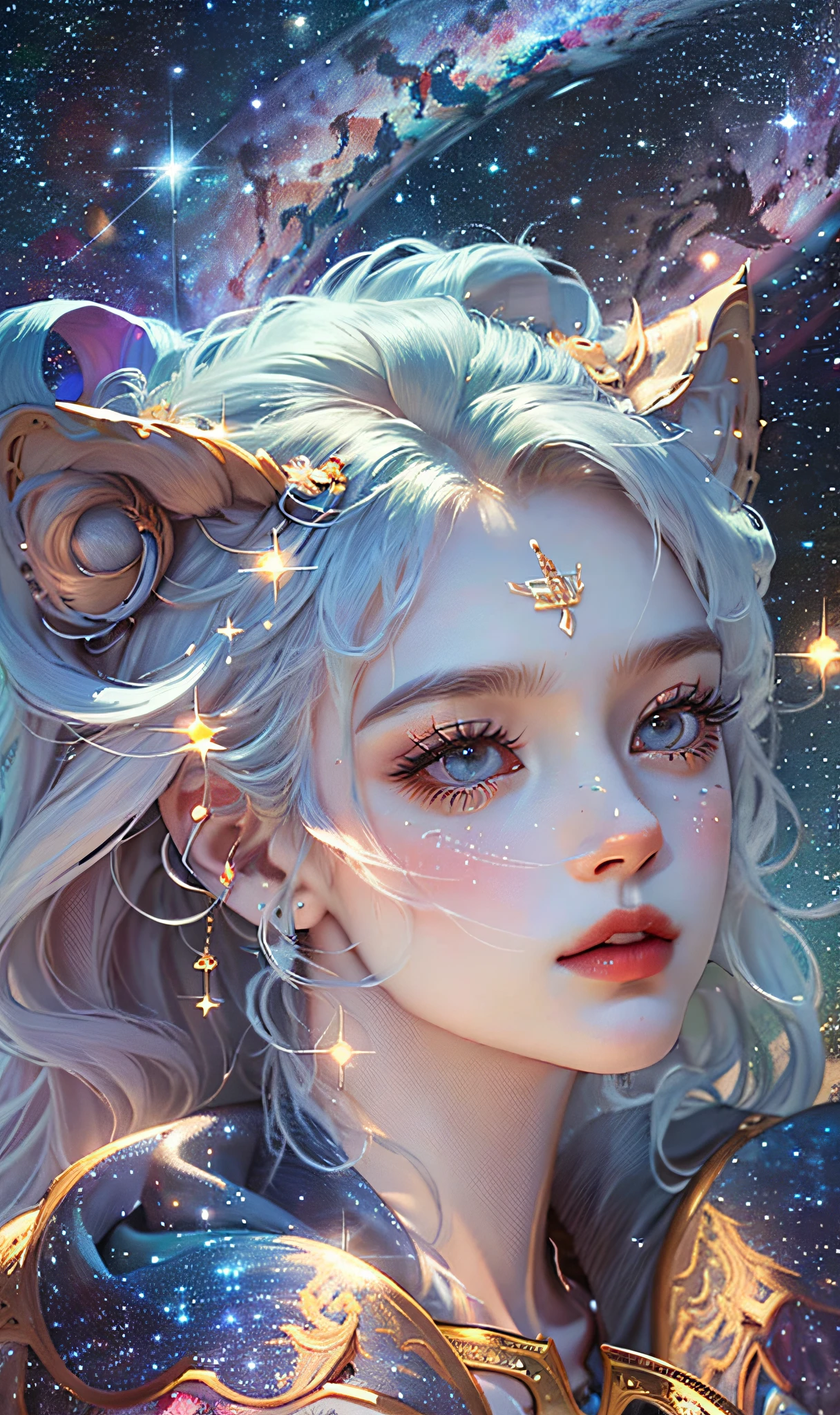 Zodiac Sign, Maiden, Starry Sky, Slim Body, 8K, Gemini, Smart, Curious, Multi-talented, Linguistically Gifted, Good Communicator, Simple, Simple.
