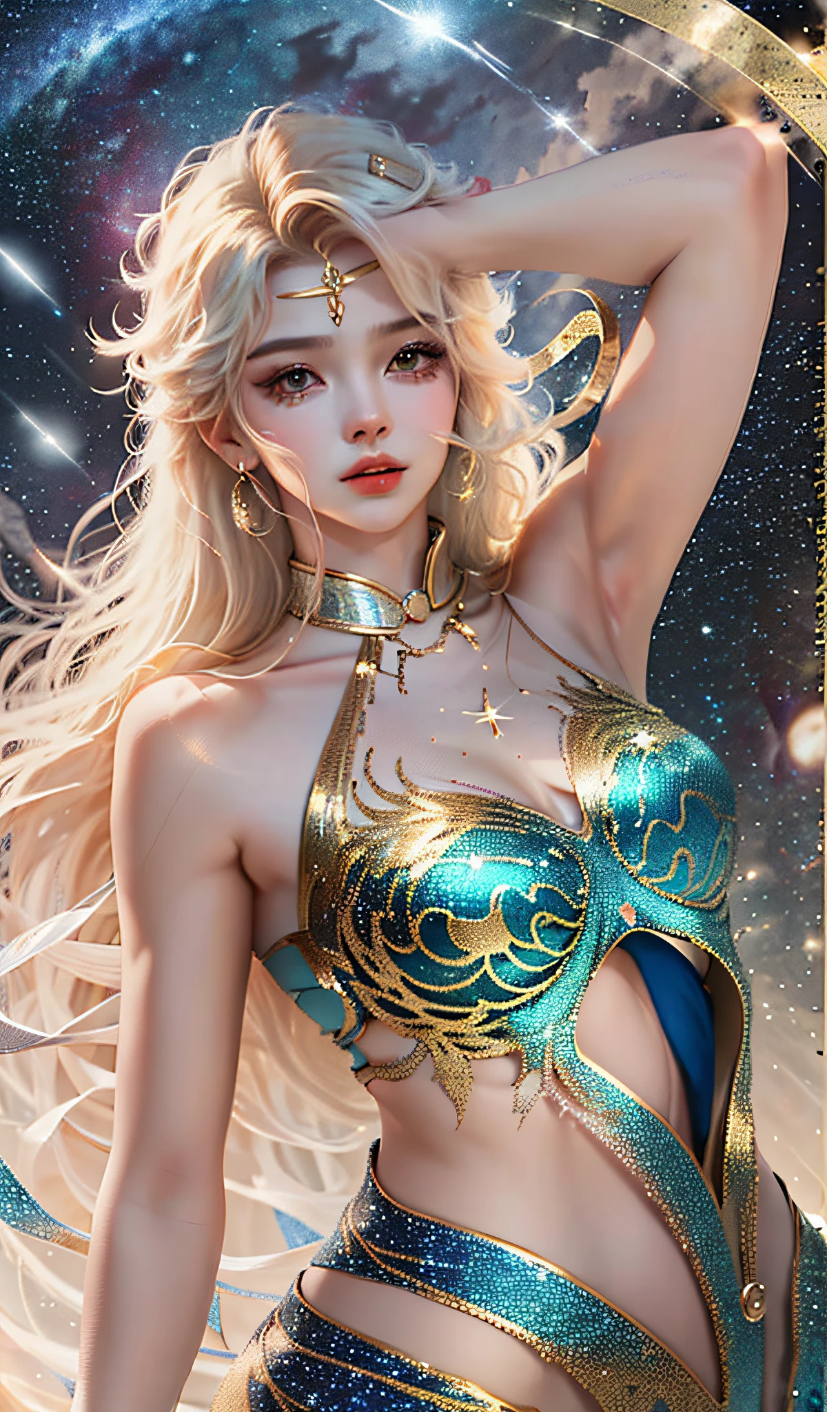 Zodiac Sign, Maiden, Starry Sky, Slim Body, 8K, Leo, Generous, Playful, Leadership, Dramatic, Show-off, Self-centered.