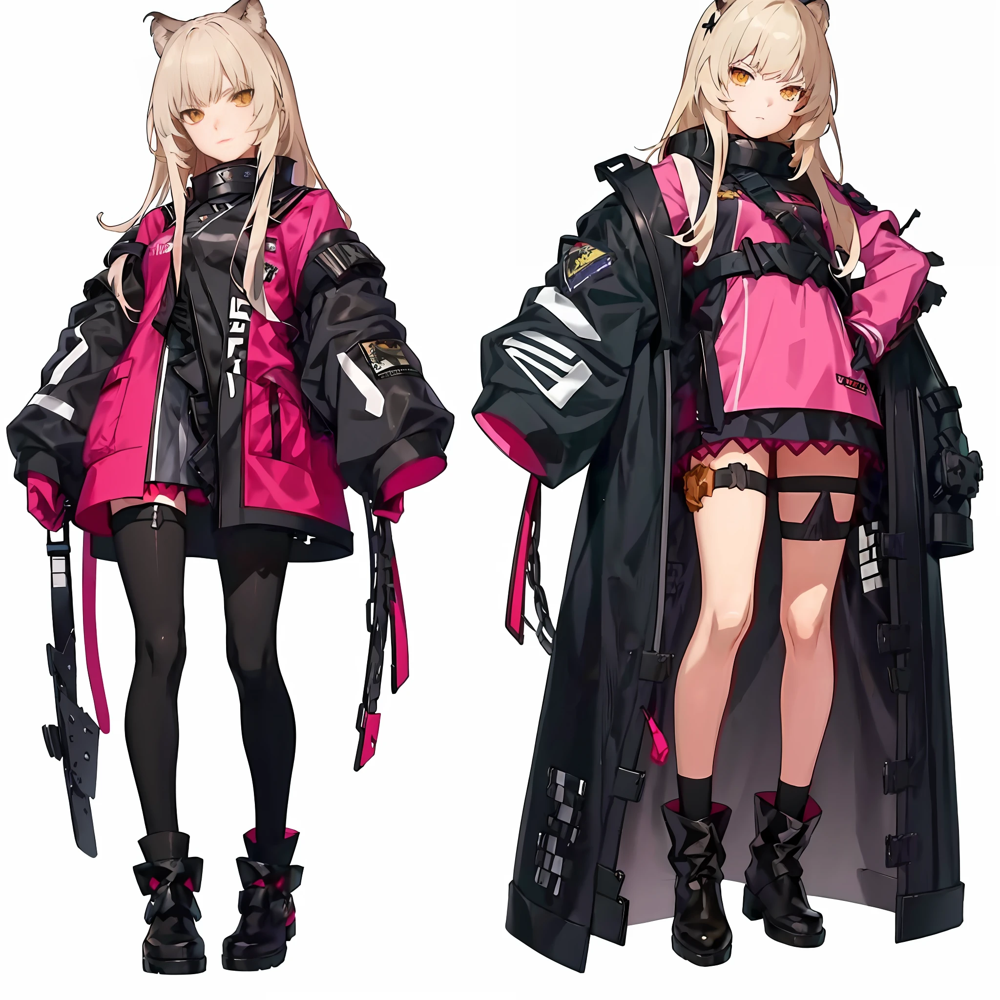 Close-up of a man holding a guitar in a pink costume, girl front style, from girl front line, fine details. Girl Front, Girl Frontier CG, Girl Frontier Universe, M4 SOPMOD II Girl Front, Girl Front, From Ark Night, Official Character Art, ( ( Character Concept Art )), Trends in ArtStation Pixiv, Anime Character Design