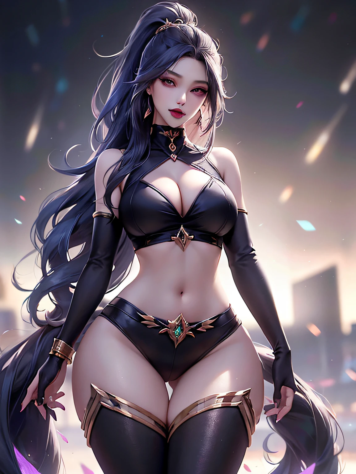 high detailed, 8k, highres, 1girl, jewelry, earrings, makeup, eyelashes, earrings, collarbone, collar, looking at viewer, (large breasts, thick thighs, thigh gap, wide hips, toned body),, ulzzang-6500, ultra realistic 8k cg, unparalleled masterpiece, absurdres, extraordinary, incredible, exquisite, sensational, perfect artwork, perfect female figure, perfect anatomy, unique, sexy, very long hair, blonde, multicolored hair, large breasts, looking at viewer, aesthetic, spectacular, splendid, superb, grand, astounding, stunning, magnificent, elegant, graceful, luxury, jewelry, gem, glint, beautiful, gorgeous, charismatic, charming, alluring, erotic, seductive, gothic, fantasy, divine, clean, rich, prestige, fantastic, supreme, apex, paramount, goddess, lace, lace trim, delicate pattern, shiny skin, gold, royal, queen, supernatural, phenomenal, fabulous, marvelous, stupendous, terrific, ((nsfw, breasts out,, thick thighs, wide hips, toned body)),, high detailed, 8k, highres, (k/da all out kai'sa), league of legends, k/da \(league of legends\), 1girl, black hair, multicolored hair, long hair, very long hair, ponytail, long ponytail, streaked hair, green hair, two-tone hair, purple eyes, lips, jewelry, earrings, makeup, bare shoulders, crop top, black crop top, collarbone, collar, shiny clothes, detached sleeves, crystals, gloves, elbow gloves, single fingerless glove, midriff, looking at viewer, (large breasts, thick thighs, wide hips, toned body, ) RozalinD2, 1girl, gigantic breast Azure lane, gold hair ornament, revealing black bodysuit large breasts, cleavage, perfect composition, perfect Waifu)), sexy, appealing, ((Best quality)), ((masterpiece)), (detailed:1.4), submissive, super thick, small waist, sixpack abs, ripped, fit, slave collar, makeup, lipstick, blush, exotic, Asian and Spanish, mixed girl, HDR (High Dynamic Range), Ray Tracing, NVIDIA RTX, Super-Resolution, Unreal 5, Subsurface