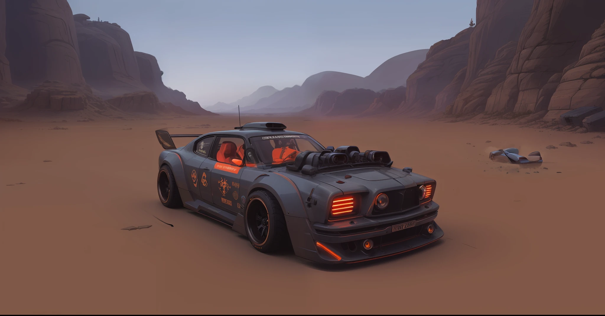 cyberpunk (((retro zeekars))) (with glowing rims), wide tires, at the parking lot, at night city,
