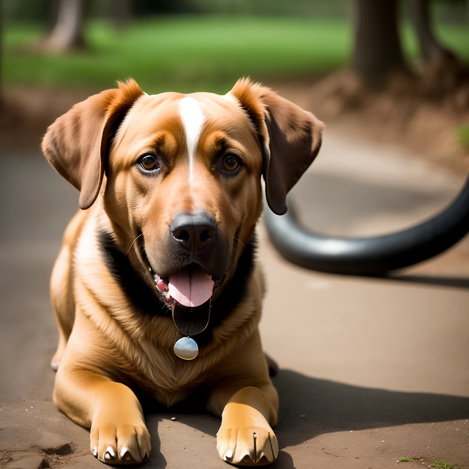 An elephant-eared dog with snake tooth