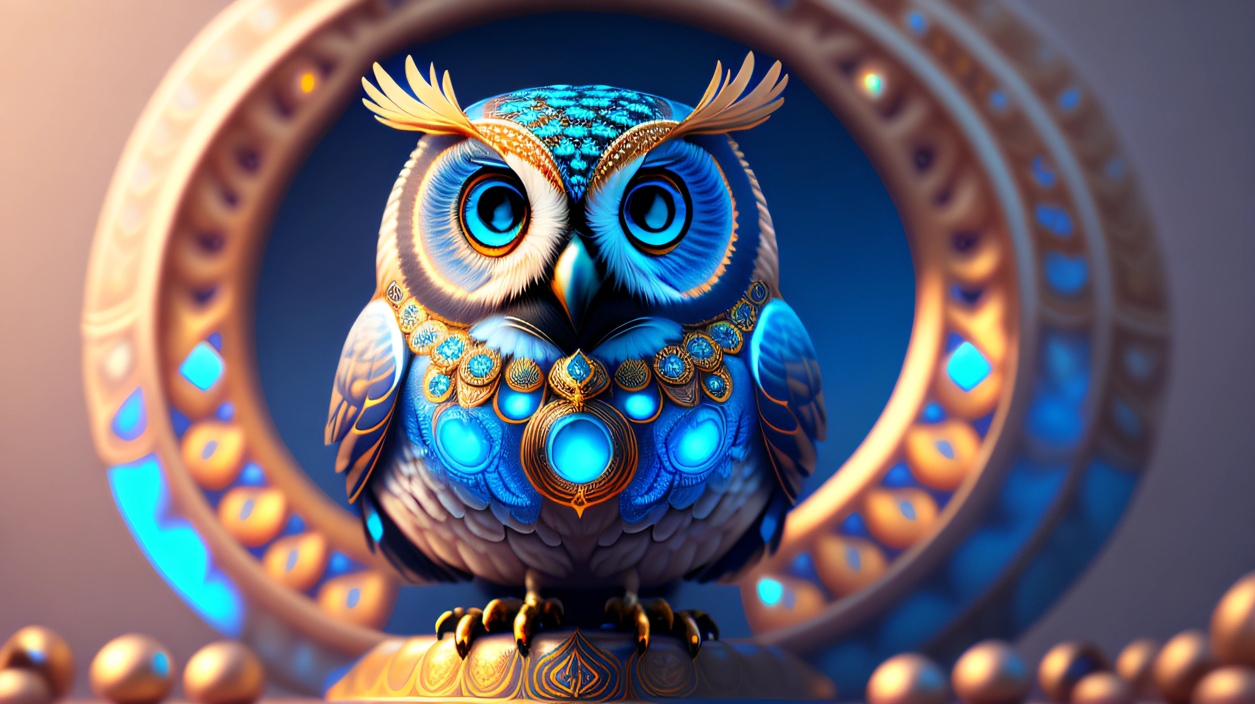 A detailed illustration an owl,t shirt design, in the style of Studio Ghibli, pastel tetradic colours, 3D vector art, cute and quirky, fantasy art, watercolor effect, bokeh, Adobe Illustrator, hand-drawn, digital painting, low-poly, soft lighting, bird's-eye view, isometric style, retro aesthetic, focused on the character, 4K resolution, photorealistic rendering, using Cinema 4D, neon lighting,bioluminescence --auto