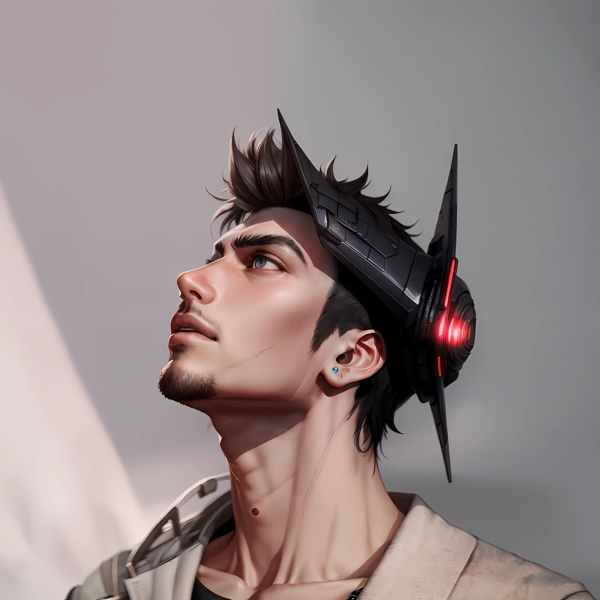 Change the background to a futuristic cyberpunk cityscape with advanced technology, and depict an attractive and clear-faced 3D character 'handsome boy'.
