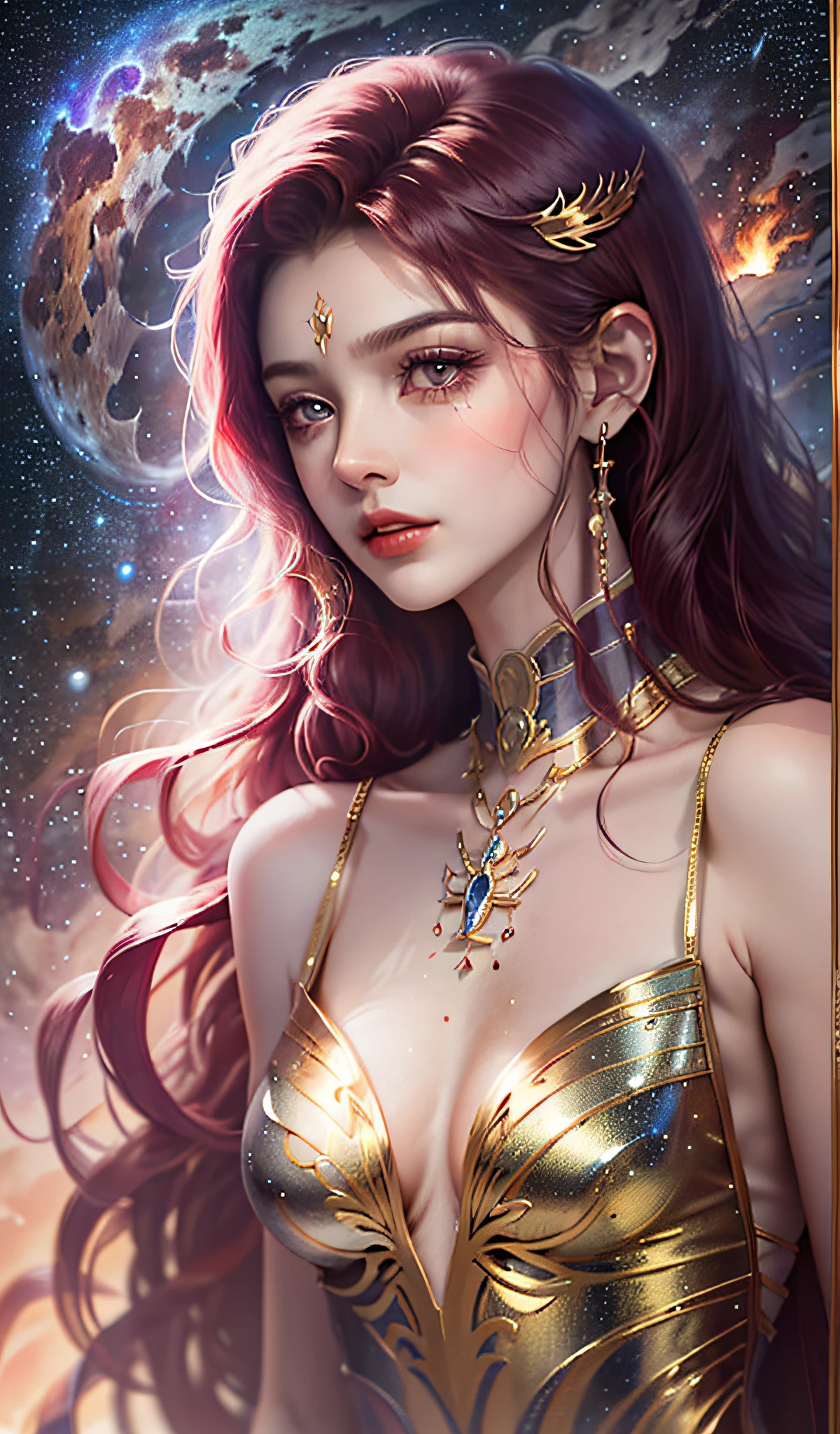 Scorpio: Zodiac Sign, Maiden, Starry Sky, Slim Figure, 8K,
Deep, keen, controlling, emotionally fiery, insightful of human nature, strong sense of crisis.