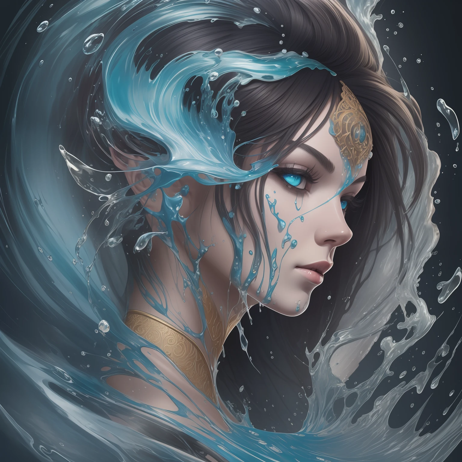 splash art, flowing liquid marble becomes a face, fluid punk, skin made of colors, splash style of colorful paint, intricately detailed, fantastical, intricate detail, splash screen, complementary colors, fantasy, concept art