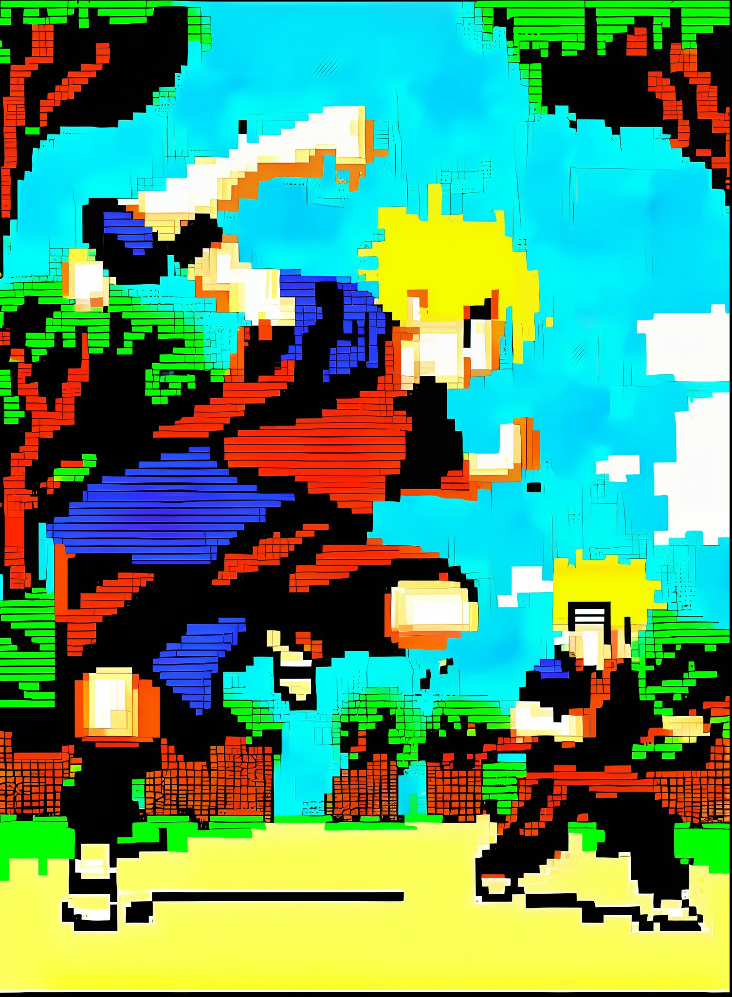 I want you to give me motion frames of Naruto pixel art