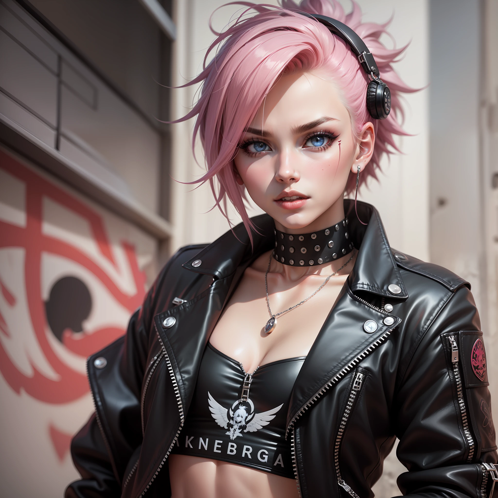 Angel, the charismatic character of The King of Fighters, is a woman of unique and striking appearance who stands out for her punk style and rebellious attitude.
Her hair is short and a vibrant pink, with messy locks framing her face. Her defiant hairstyle and wild-looking hair reflect her bold and enigmatic personality.
His eyes are an intense blue color, shining with a defiant and piercing gaze. They are framed by long, dark eyelashes, further enhancing their bold expression. In addition, he usually wears a dark and striking eye makeup that highlights his look and gives him a mysterious air.
Angel's skin is pale and smooth, like delicate porcelain. Her face is carefully made up, with an even skin tone and a soft blush on her cheeks. She doesn't overdo it in makeup, but often wears a deep red or black lipstick, which reinforces her punk and rebellious aesthetic.
She wears a punk rock ensemble, with a mix of feminine and rebellious elements. He wears a black leather jacket decorated with silver studs and rivets, which gives him a bold and challenging look. Under the jacket, he wears a tight T-shirt with bold and eye-catching prints, which shows his rebellious personality and love for music.
At the bottom, Angel wears tight black leather or patterned pants, which highlight his slender and athletic figure. Complement your outfit with high boots or canvas sneakers, giving it a touch of comfort and punk style.
In addition, Angel wears a variety of accessories that complement his punk look. You can wear leather bracelets with rivets, spiked necklaces or black leather chokers. It is also distinguished by its facial piercings, such as nose rings, eyebrows or lips, which highlight its unique and bold style.
In short, Angel is a punk-looking and rebellious character in The King of Fighters. Her pink hair, flashy makeup, and punk rock outfit make her