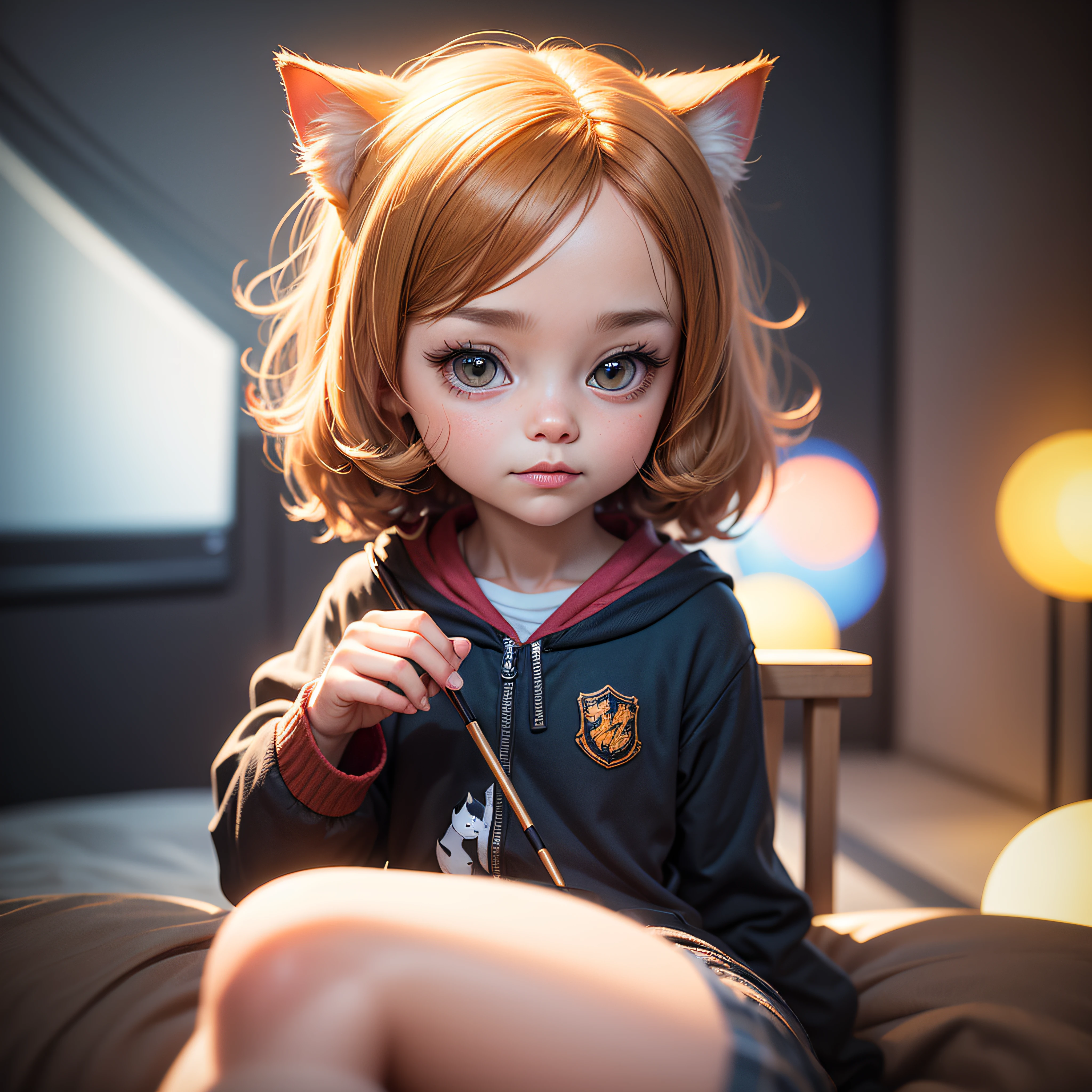 cute tiny  hyperrealistic cat with Harry Potter look, chibi, adorable and fluffy, logo design, cartoon, cinematic lighting effect, charming, 3D vector art, cute and quirky, fantasy art, bokeh, hand-drawn, digital painting, soft lighting, isometric style, 4K resolution, photorealistic rendering, highly detailed clean, vector image, photorealistic masterpiece, professional photography, simple space backdrop, flat white background, isometric, vibrant vector --auto