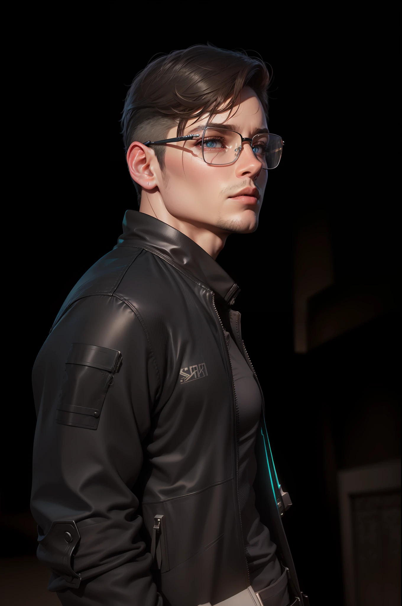 Best quality)), ((masterpiece)), (detailed:1.4), 3D, an image of a beautiful cyberpunk male,HDR (High Dynamic Range),Ray Tracing,NVIDIA RTX,Super-Resolution,Unreal 5,Subsurface scattering,PBR Texturing,Post-processing,Anisotropic Filtering,Depth-of-field,Maximum clarity and sharpness,Multi-layered textures,Albedo and Specular maps,Surface shading,Accurate simulation of light-material interaction,Perfect proportions,Octane Render,Two-tone lighting,Wide aperture,Low ISO,White balance,Rule of thirds,8K RAW,
