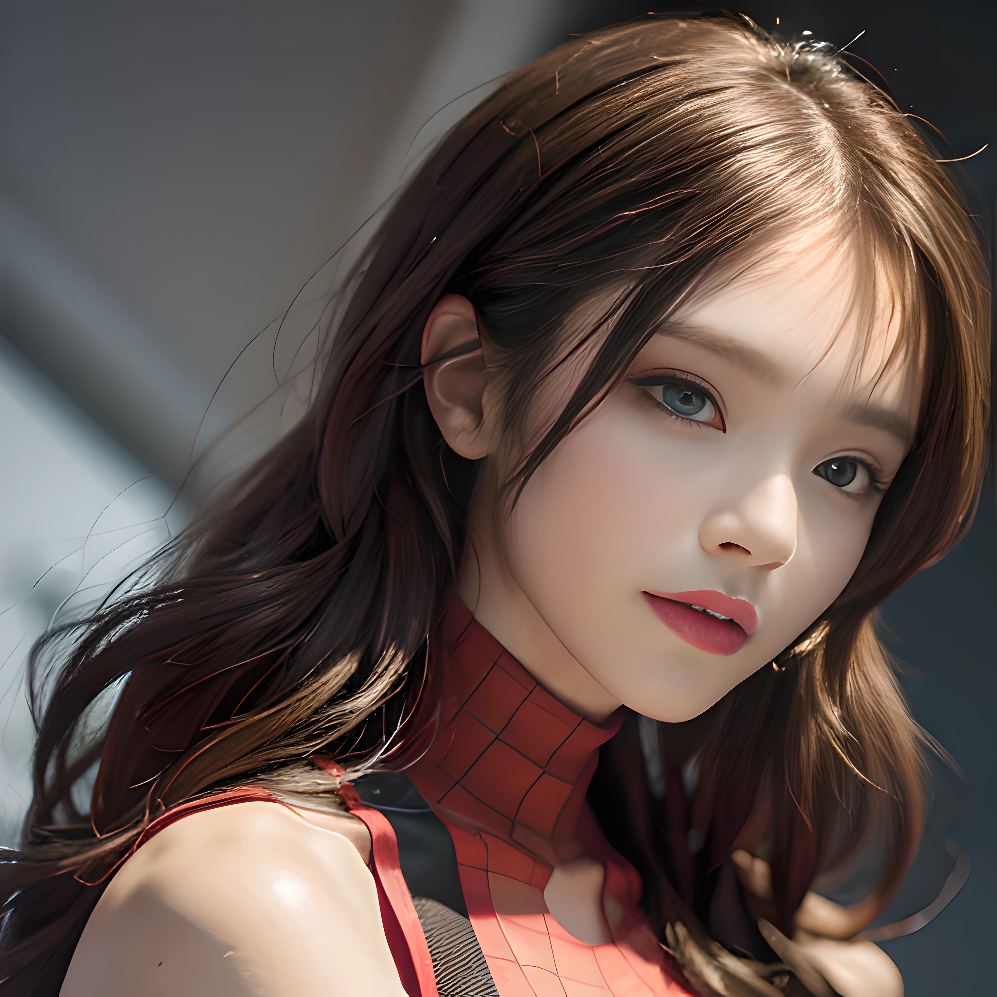 (Award Winning Digital Artwork: 1.3) of (Sketch: 1.3), (Vibrant: 1.3) Spidey, EmmaRob, CGSociety, ArtStation, (Saturation: 1.3), (Close Portrait: 1.3), (Female: 1.4), (beautiful: 1.4), (charm: 1.3), handsome, calendar pose, perfect detailed eyes, studio lighting, themed background