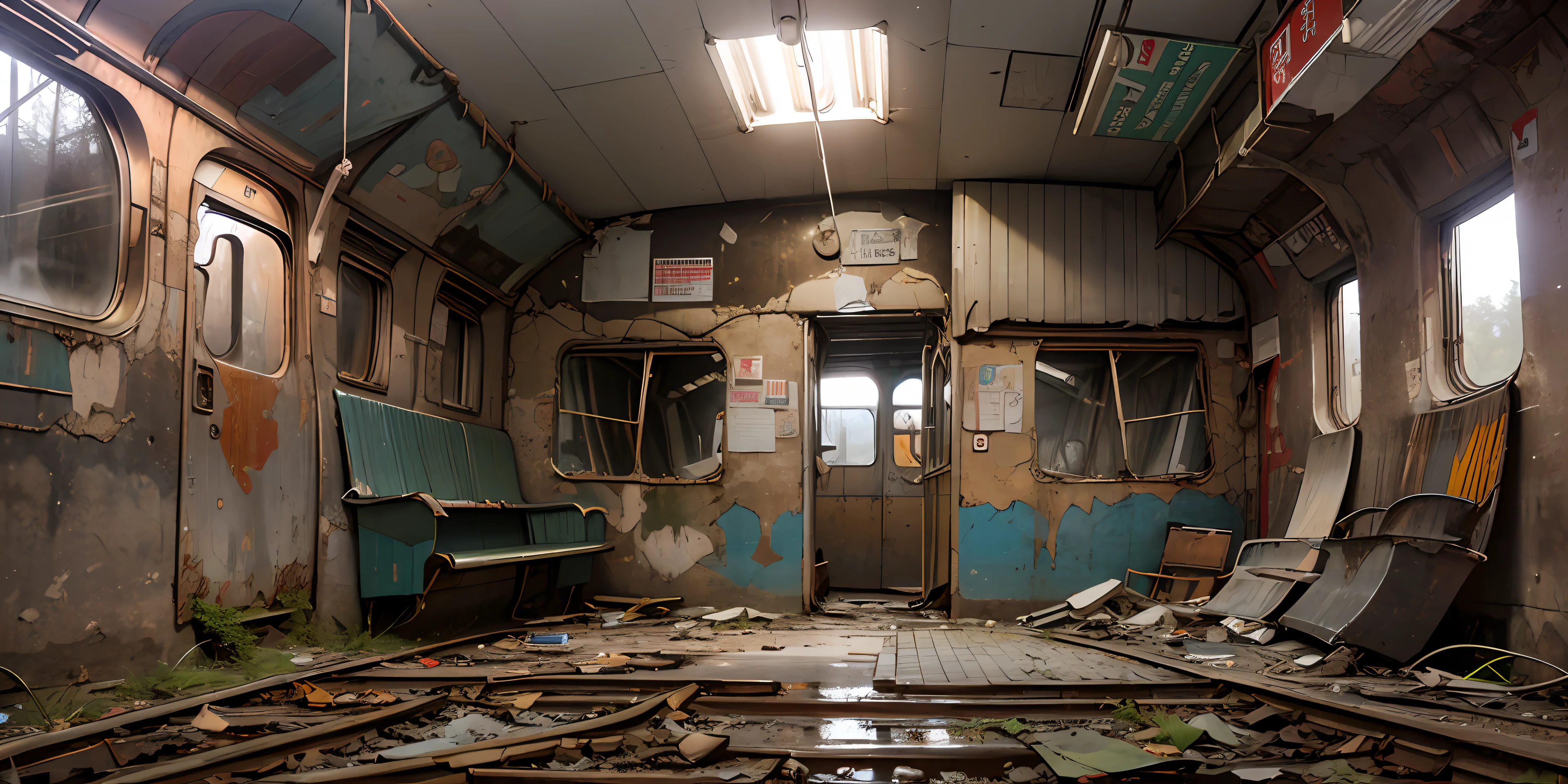 Photography of an abandoned and neglected train in an old abandoned subway, In the style of Felicia Simion and Peter lik