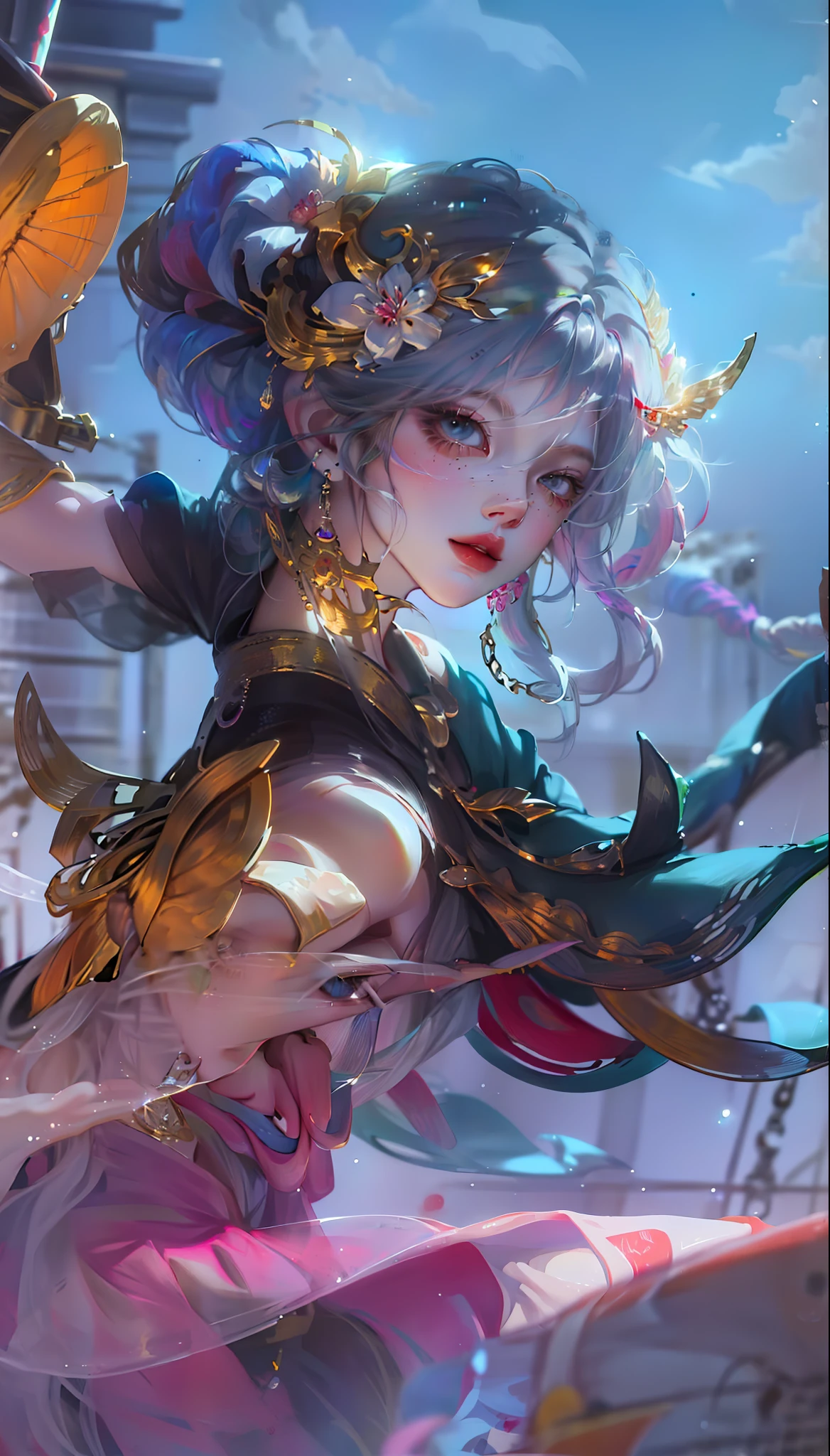 8K, Best Quality, Masterpiece, Ultra High Resolution, (Realism: 1.4), Original Photo, (Realistic Skin Texture: 1.3), (Film Grain: 1.3), (Selfie Angle), 1 Girl, Beautiful Eyes and Face Details, Masterpiece, Best Quality, Close-up, Upper Body, Looking at the Viewer