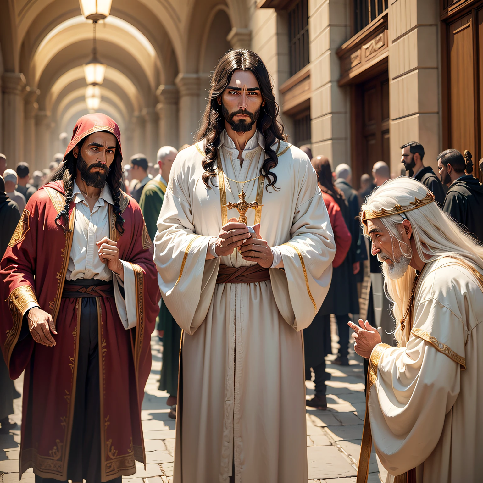 Three men who knew Jesus, image in the time of realistic Jesus --auto