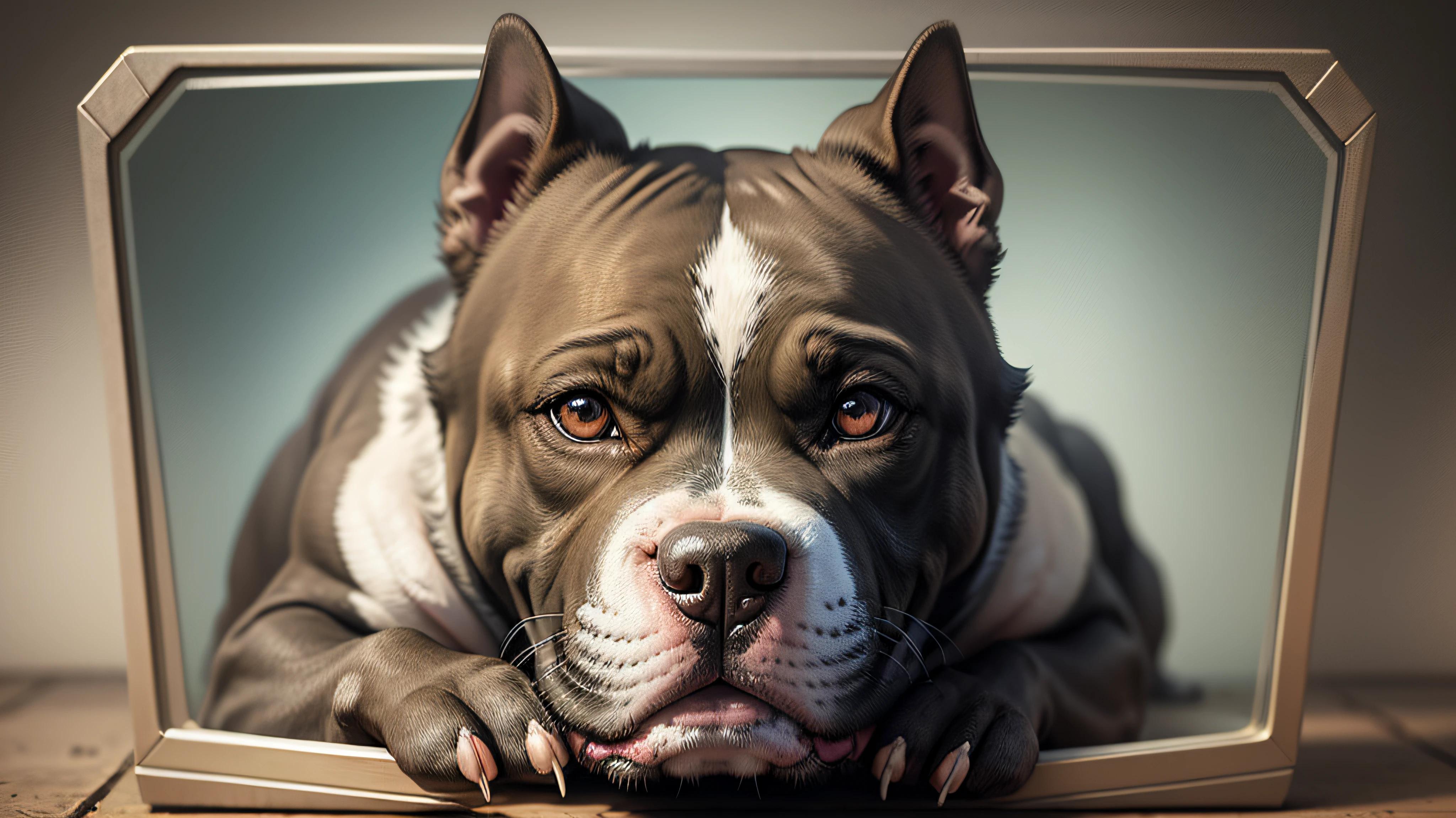 Splash art, a american bully head, ((white background)), roaring, epic Instagram, artstation, splash style of colorful paint, contour, hyperdetailed intricately detailed , unreal engine, fantastical, intricate detail, splash screen, complementary colors, fantasy concept art, 8k resolution, deviantart masterpiece, oil painting, heavy strokes, paint dripping, splash arts --auto