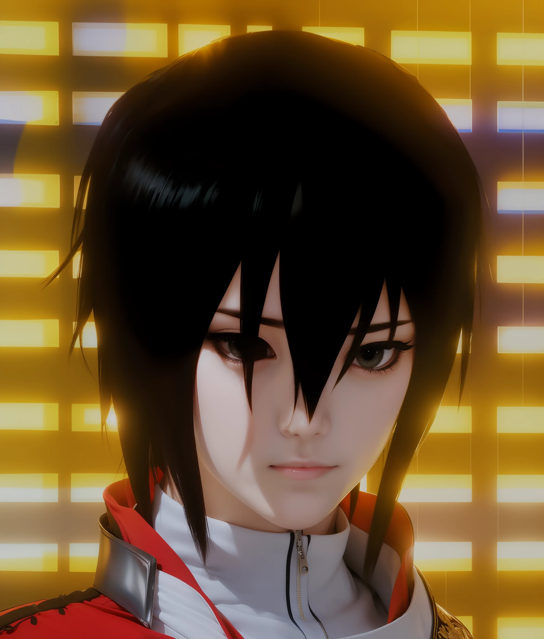 Realistic, masterpiece, perfect, best quality, serious expression