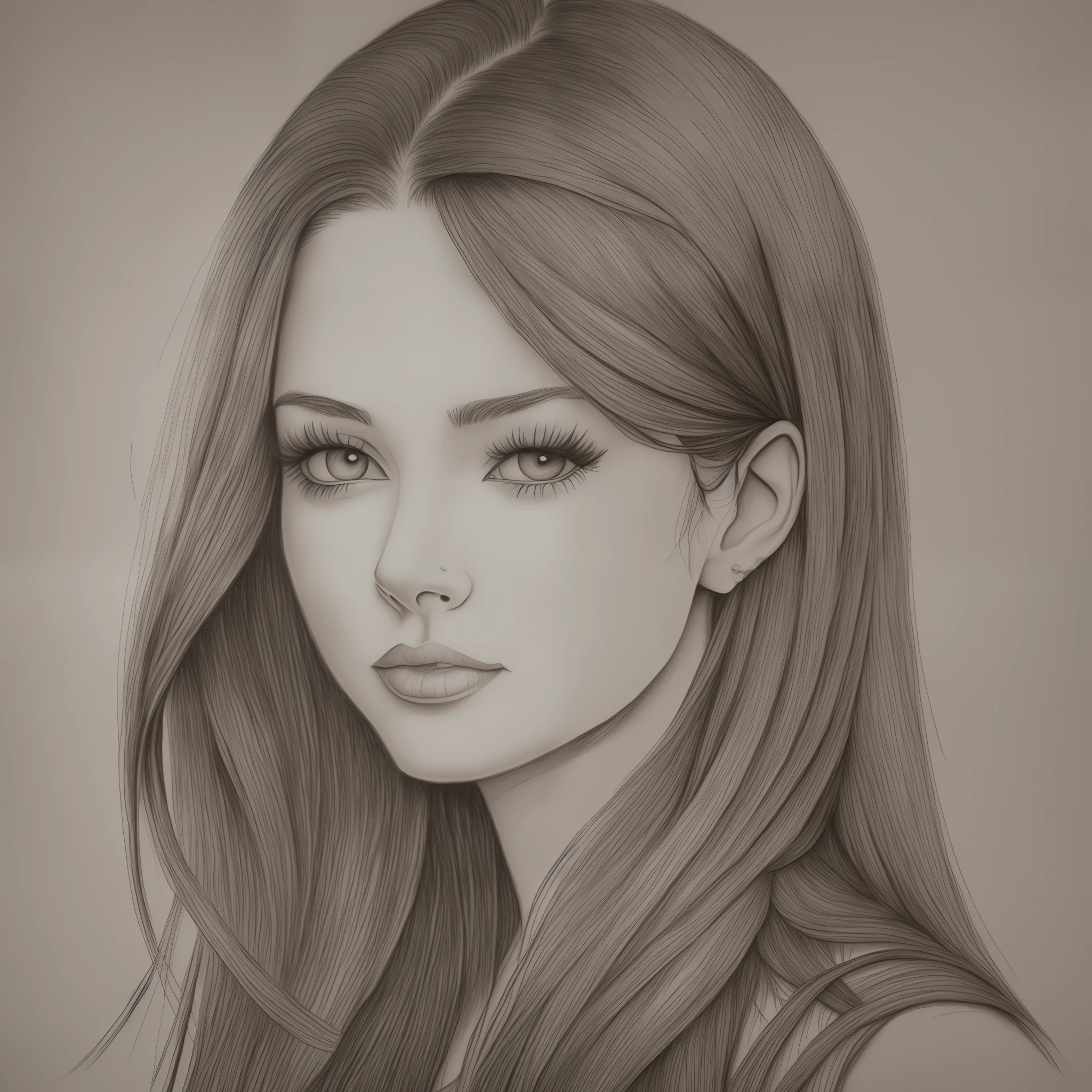 Freehand drawing, drawing produced without any other tool than pencil and paper. (pencil drawing), (draft style), (graphite pencil cracks), beautiful woman, short black hair (handmade drawing style art),(little definition), (art made on canson paper 300 gram), on a drawing board with drawing material around it. --auto