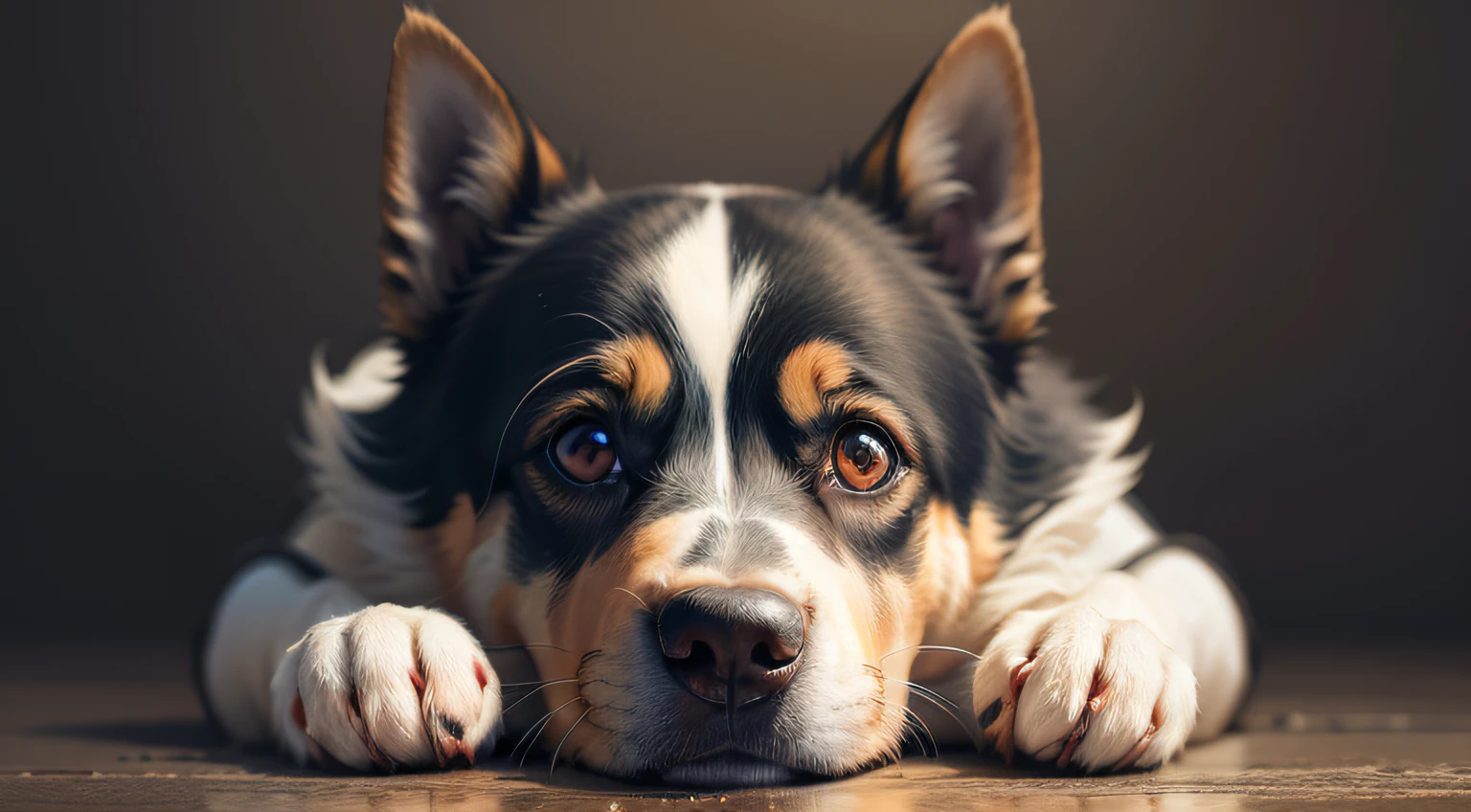 the dog,
sad, photography, beautiful, black background, colorful, realistic,
masterpieces, superior quality, best quality, official art