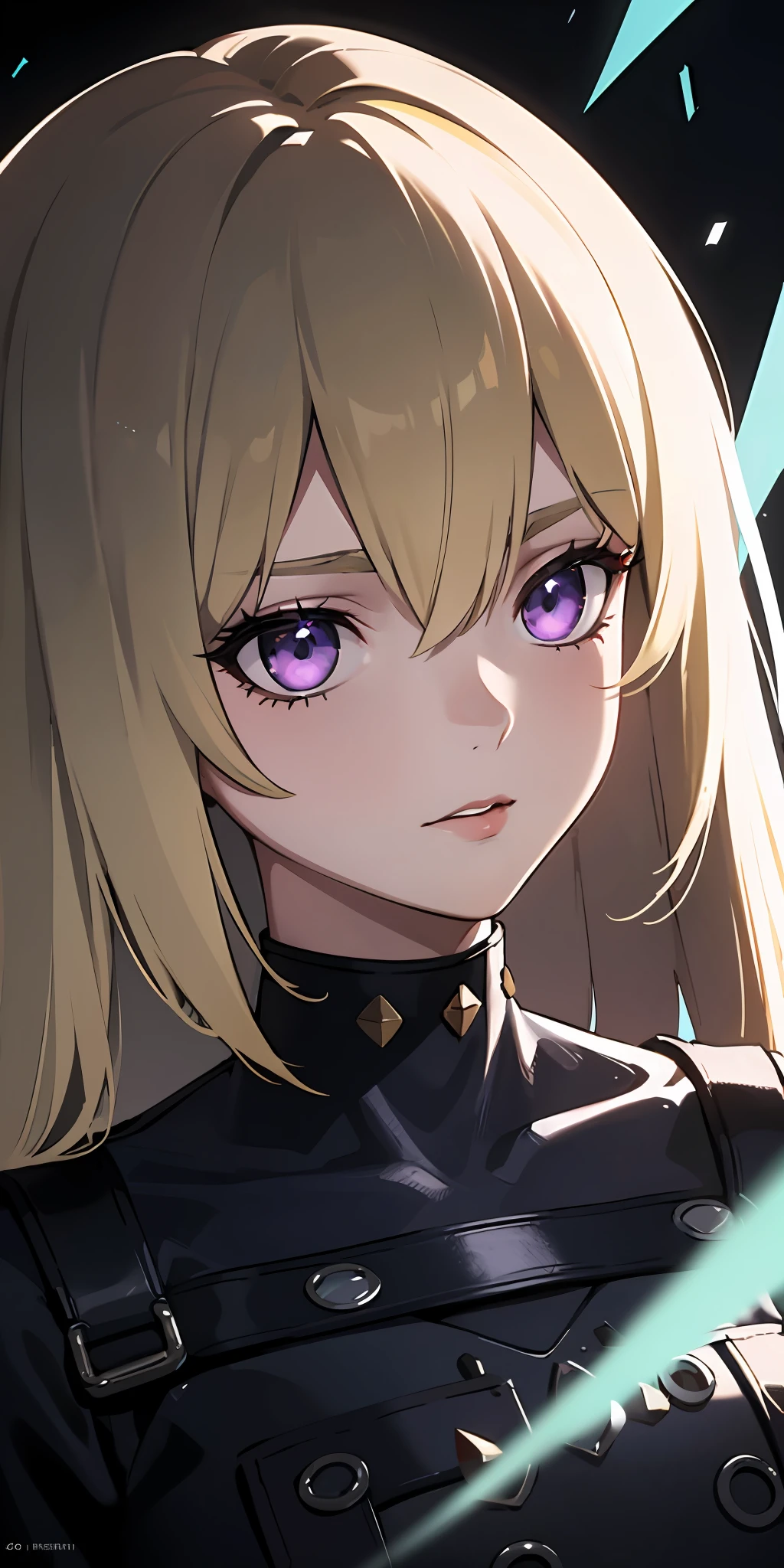 (masterpiece, best quality, ultra-detailed, best shadow), (detailed background,dark fantasy), (beautiful detailed face), high contrast, (best illumination, an extremely delicate and beautiful), ((cinematic light)), colorful, hyper detail, dramatic light, intricate details, (1girl, solo,white hair, sharp face,purple eyes, hair between eyes,dynamic angle), blood splatter, swirling black light around the character, depth of field,black light particles,(broken glass),magic circle,