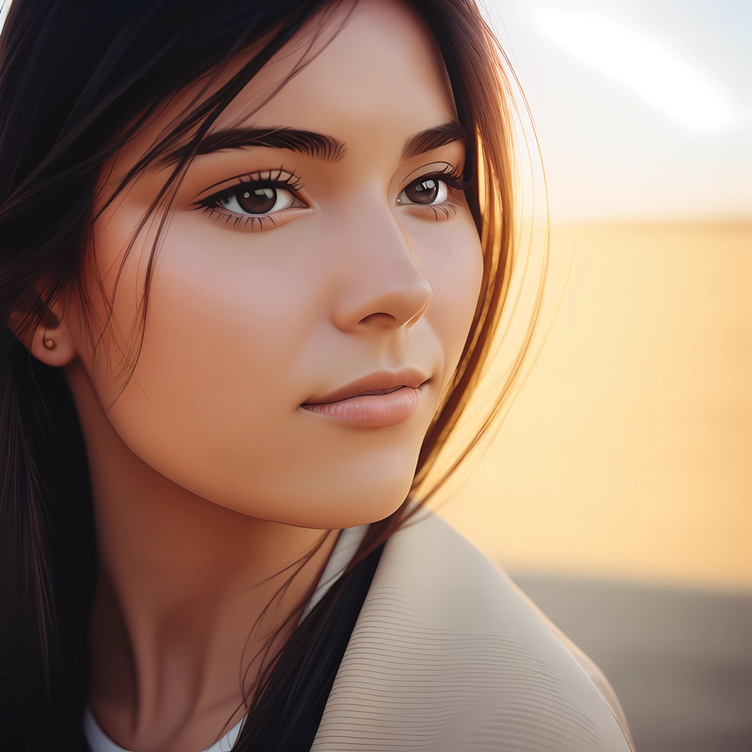 an ultrarealistic photorealistic picture of an woman, smiling,high detail ,full colour, canon cinema EOS --auto