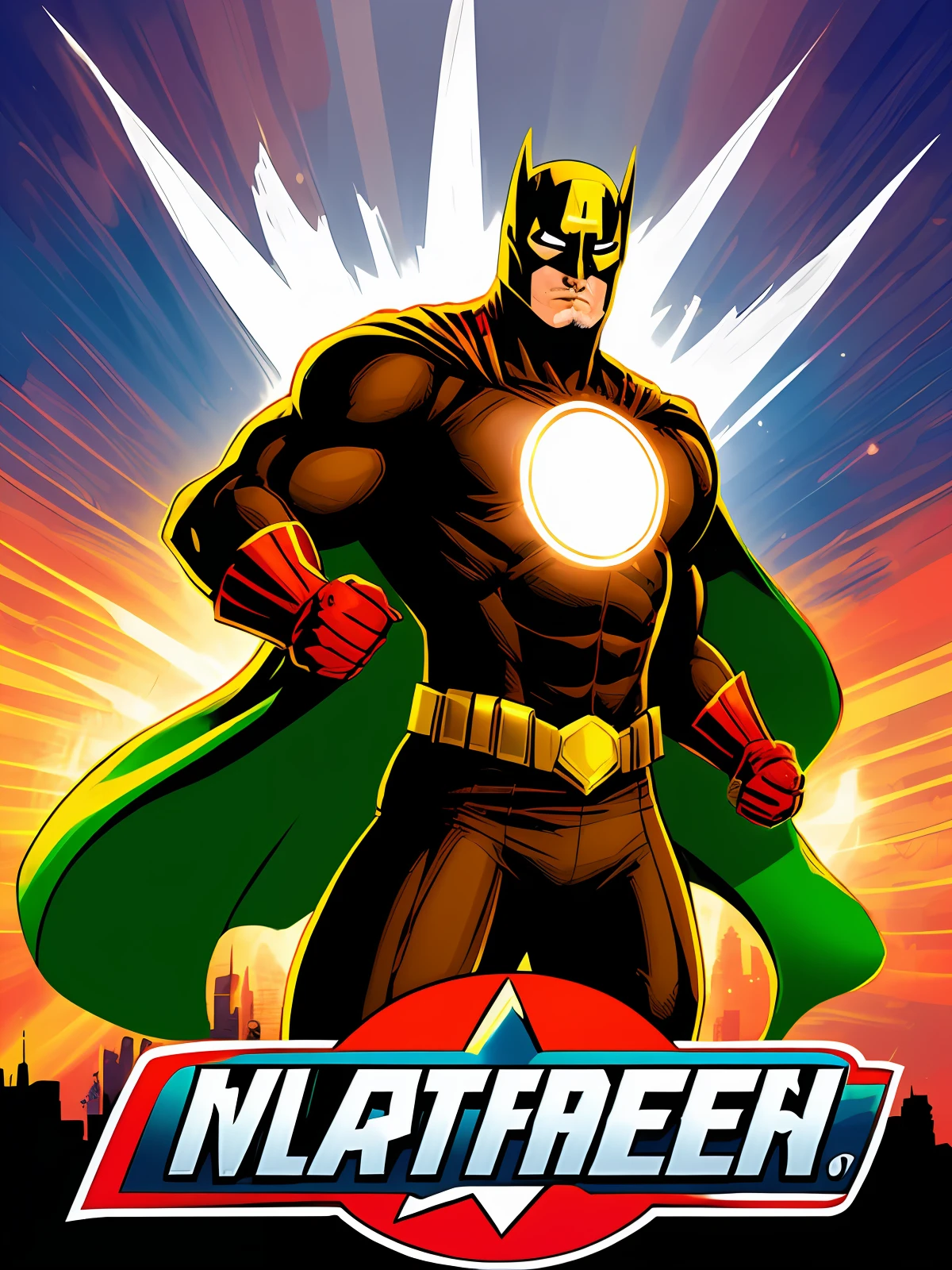 A very fast superhero with a blade thread in the logo of the uniform light brown color and water green and uses his daggers elders in the city fighting crimes