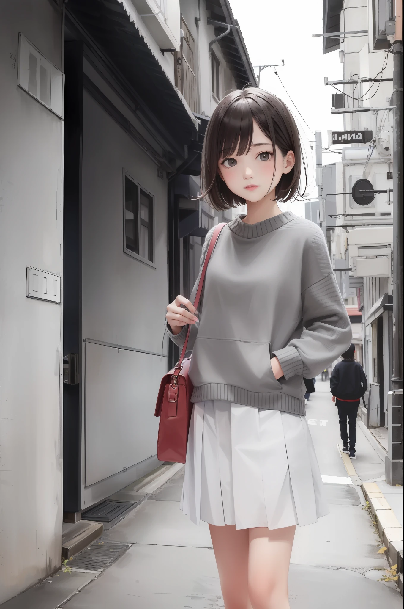 (Best Quality, Masterpiece: 1.1), (Fidelity: 1.4), 1girl, Cowboy Shot, Sweater