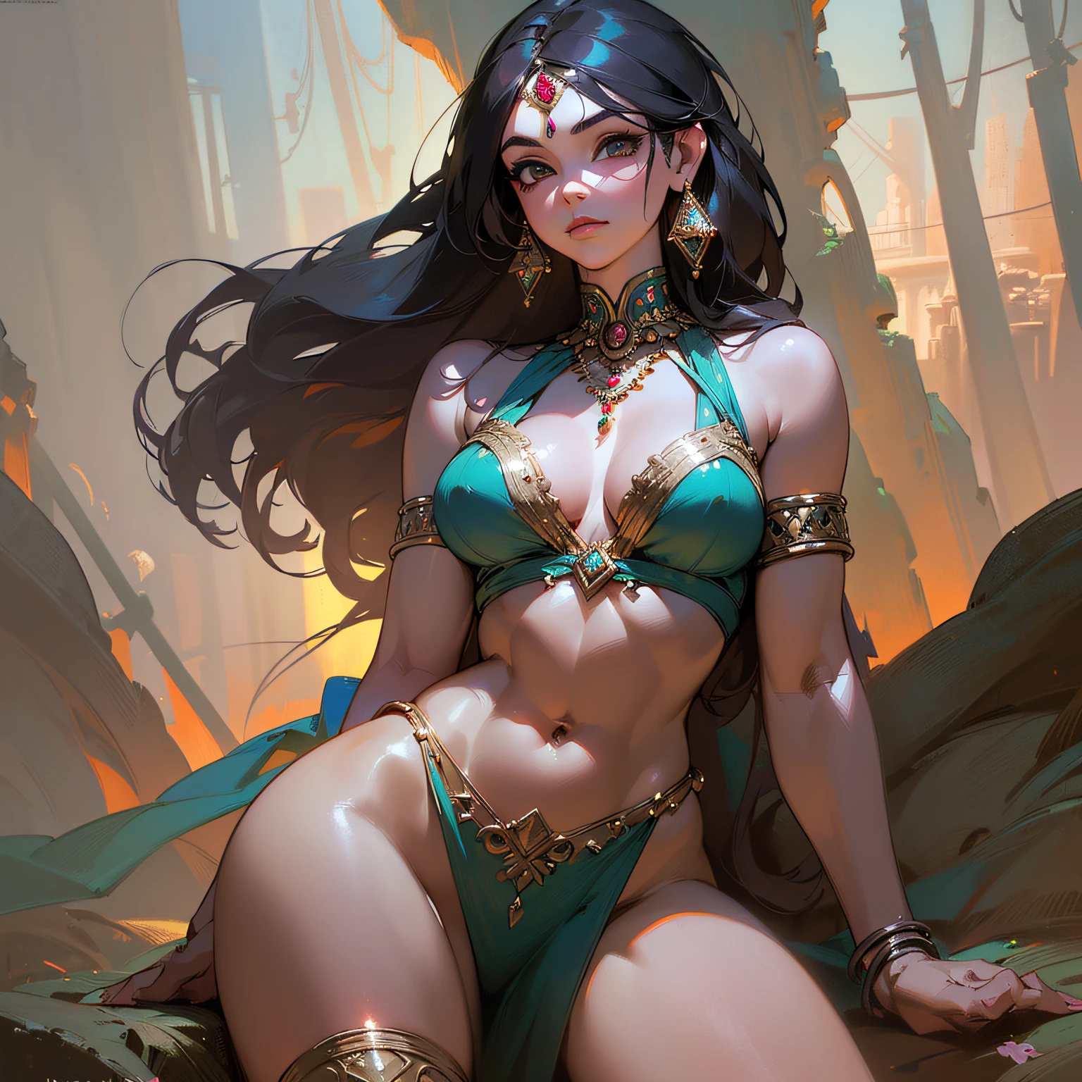 full body, (RAW: 1.2), (Realistic: 1.4), (Clarity: 1.2), (A Woman), , ((Height: 3.5))), (Tongue studs), (Lip nails), (Umbilical nails), Gemstones Refract Dazzling Light))), (Breasts: 1.8), (Areola: 2), (Abs: 0.7), (Buttocks: 2.0), (Healthy Skin, Thin Skin, Alluring Expression, Double eyelids, jelly textured lips, glowing lips, cherry small mouth, small upturned lips, Lip studs under the lips, pattern under the eyes, gold pattern tattooed on the forehead, (((flawless skin texture))), real pores, textured skin, (wearing gems, pearls, emerald, amber,), (dynamic hair, high ponytail hairstyle, beaded hairpins, layered hair, wet hair, loose hair, wet skin texture), sweat dripping all over, shiny skin, glowing skin, radiant, eyes looking at the lens, high-quality details, cinematic lighting, ((backlight)), ridiculous, Unbelievably ridiculous, huge file size, super detailed, high resolution, very detailed, best quality, masterpiece, illustration, very detailed, CG, unity, 8k wallpaper, amazing, fine detail, masterpiece, light on face, backlight, cinematic lighting, (((wide angle lens))), (fisheye))), ((side to the camera)), ((seen from below)), ((high jumper's body proportions)), ((obesity: 0.0)), ((((no panties)))), ((no panties))), ((( No pants))),(((No socks)))),(No skirt)))),((No shoes)))),((Dynamic posture)))),(Fighting stance)))), (Full body))), (Legs raised),(Legs apart)))), (Greek feet), (Carefully groomed nails),((Delicate and small toes, perfect toes))), (Camel toes),((Correct anatomy)),((Correct dissection))),( Clothing: transparent cheongsam made of transparent plastic, high slit design, white flowers cut at the waist, perfectly blending with the figure))), ((gemstones, diamonds, pendants, necklaces, waist chains, stud earrings, earrings, bracelets, anklets)), (((the sword flies, the robe flutters with the wind))), (((the world of clouds and mist))), ((the flying sword is inlaid with gems))), (the clothes are painted with ink landscape paintings) --a