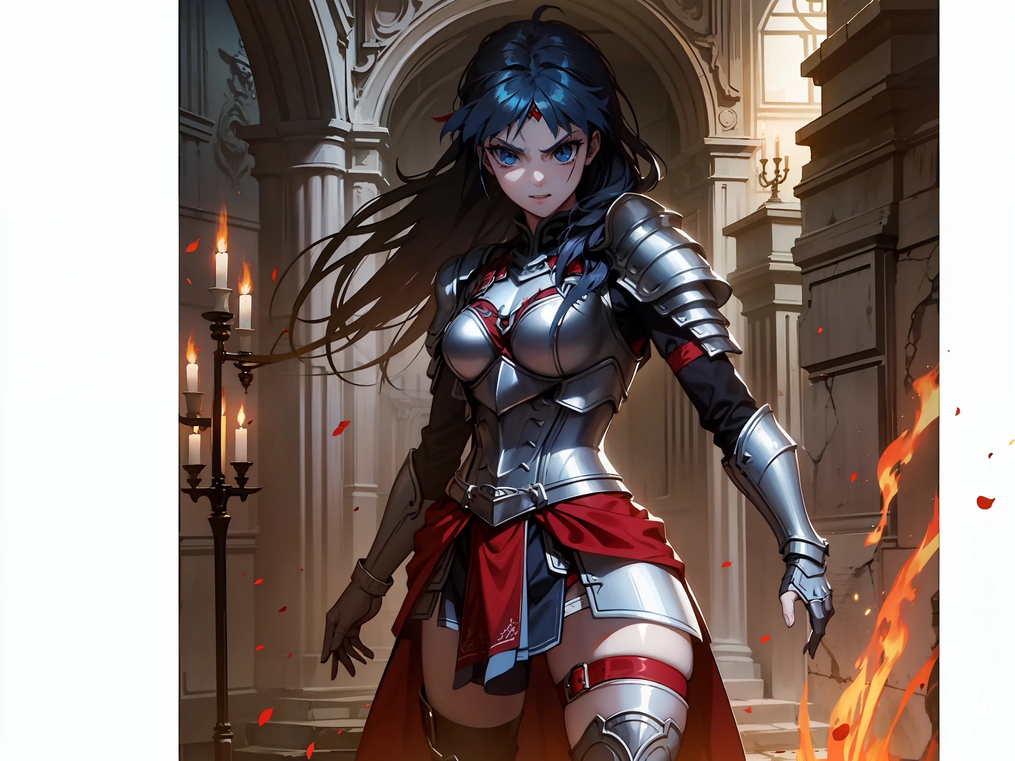 Elizabeth bathore, dressed in armor, vampire,4k, Full body