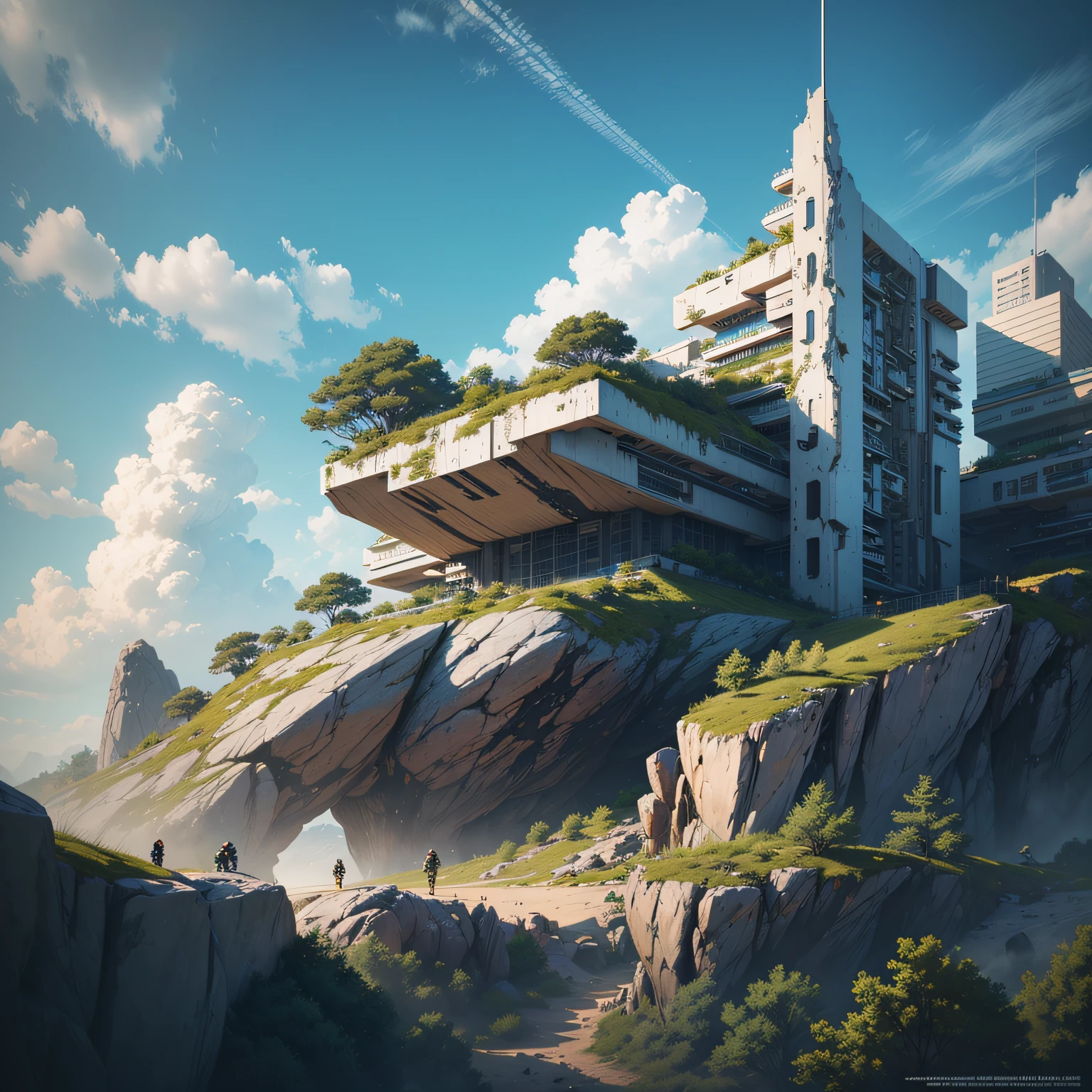 Abstract colors, texture, film grain, skin pores:0.2 (Tilt Shift photography)1.2, intricate dramatic portrait of a beautiful (wind-blown)1.2 Futuristic solarpunk scifi (ultra-modern brutalist architecture technocrat mansion)1.2 On a rocky coastal slope, (bonsai trees)1.2, foggy morning, cinematic film still frame, (style (grain of film)1.3, Stephan Martiniere Wadim Kashin Simon Stalenhag Michal Karcz Ismail Inceoglu --auto