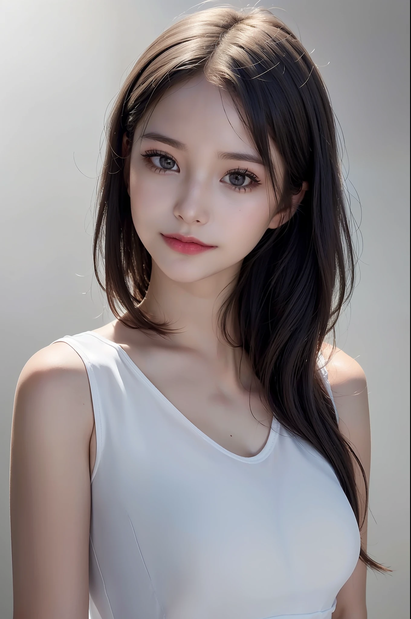 photo of a 18 y.o girl, beautiful vintage color, instagram (photorealistic, high resolution:1.4), ((puffy eyes)), looking at viewer, , full body (8k, RAW photo, best quality, masterpiece:1.2), (realistic, photo-realistic:1.37), (sharp focus:1.2), professional lighting, photon mapping, radiosity, physically-based rendering, (pale skin:1.2), (medium breasts:1.2), looking at viewer, (middle hair:1.5), portrait, purple eyes, (sliver hair:1.1), bangs, (simple background:1.4), solo, upper body, realistic, (masterpiece:1.4), (best quality:1.4), (shiny skin), fashion girl, makeup, smile(skinny, closed mouth,shy:1.3), (sheer sun dresses:1.5513), (standing:1.1), medium bust, sexy pose, {NSFW:1.2},