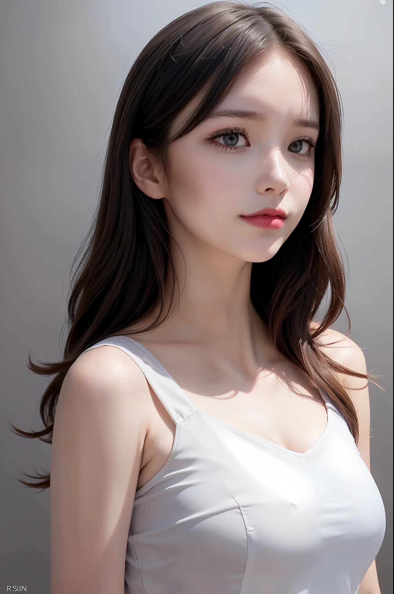 photo of a 18 y.o girl, beautiful vintage color, instagram (photorealistic, high resolution:1.4), ((puffy eyes)), looking at viewer, , full body (8k, RAW photo, best quality, masterpiece:1.2), (realistic, photo-realistic:1.37), (sharp focus:1.2), professional lighting, photon mapping, radiosity, physically-based rendering, (pale skin:1.2), (medium breasts:1.2), looking at viewer, (middle hair:1.5), portrait, purple eyes, (sliver hair:1.1), bangs, (simple background:1.4), solo, upper body, realistic, (masterpiece:1.4), (best quality:1.4), (shiny skin), fashion girl, makeup, smile(skinny, closed mouth,shy:1.3), (sheer sun dresses:1.5513), (standing:1.1), medium bust, sexy pose, {NSFW:1.2},