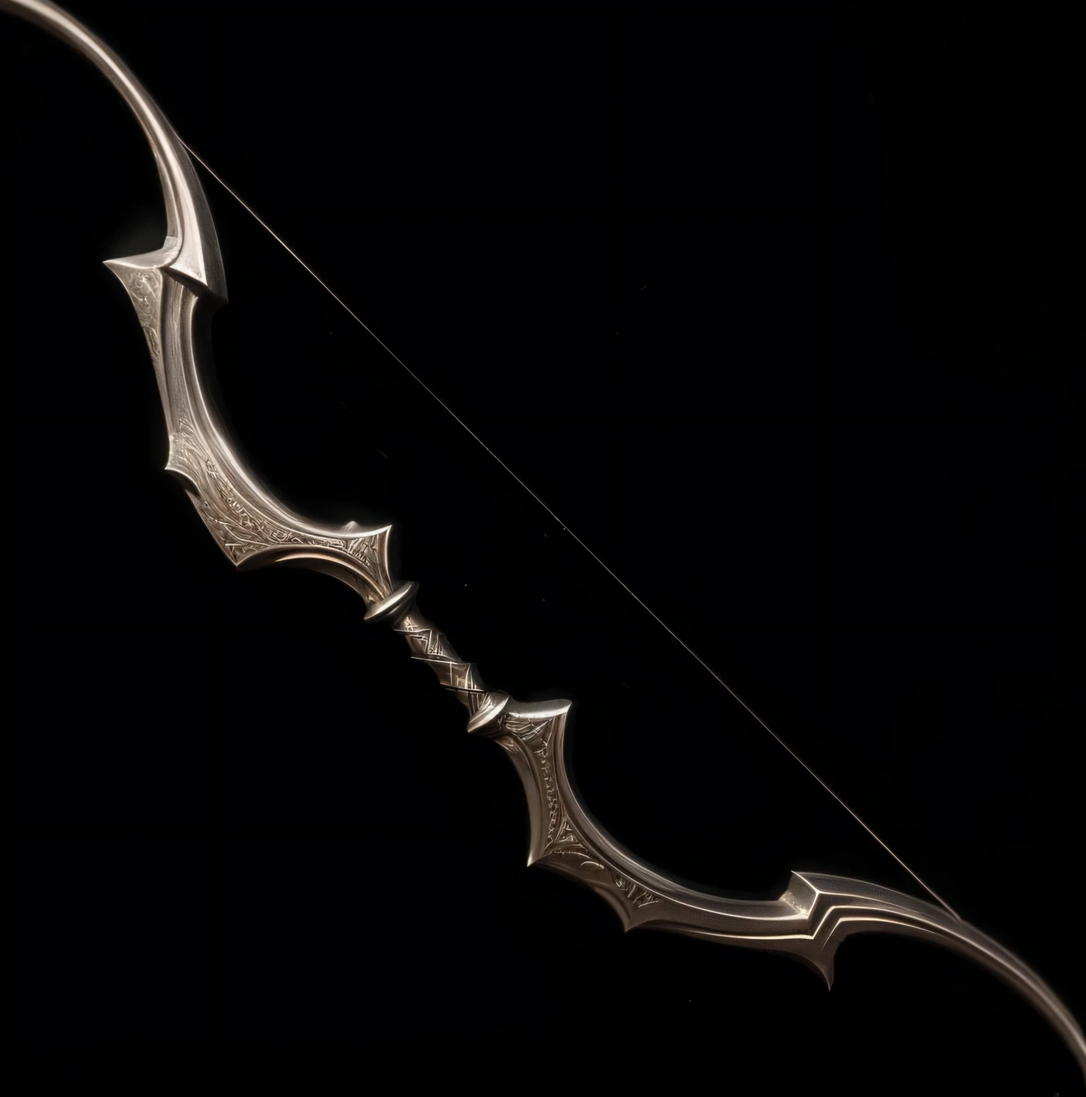 long magic arc,drow,elven,dark, elven spider elven adornments, glowing magic, engraved runes, darkness, underdark, umbreterna --auto