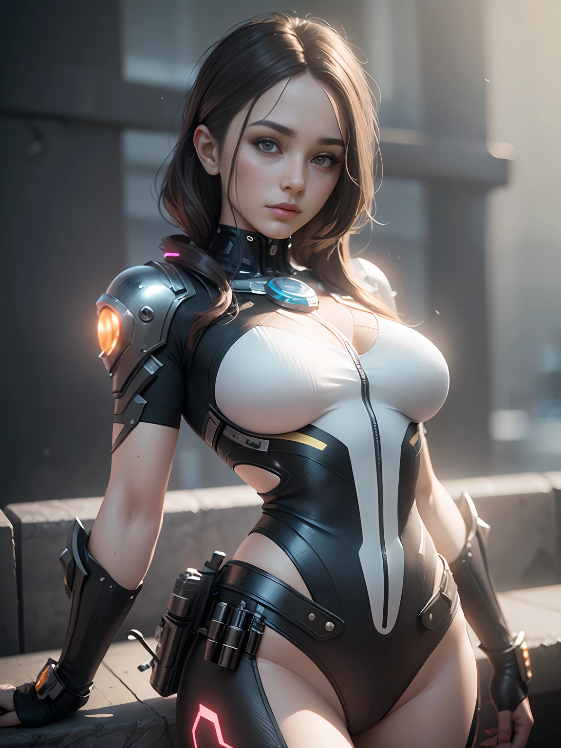 ((Best quality)), ((masterpiece)), (detailed:1.4), 3D, an image of a beautiful cyberpunk female,HDR (High Dynamic Range),Ray Tracing,NVIDIA RTX,Super-Resolution,Unreal 5,Subsurface scattering,PBR Texturing,Post-processing,Anisotropic Filtering,Depth-of-field,Maximum clarity and sharpness,Multi-layered textures,Albedo and Specular maps,Surface shading,Accurate simulation of light-material interaction,Perfect proportions,Octane Render,Two-tone lighting,Wide aperture,Low ISO,White balance,Rule of thirds,8K RAW,
