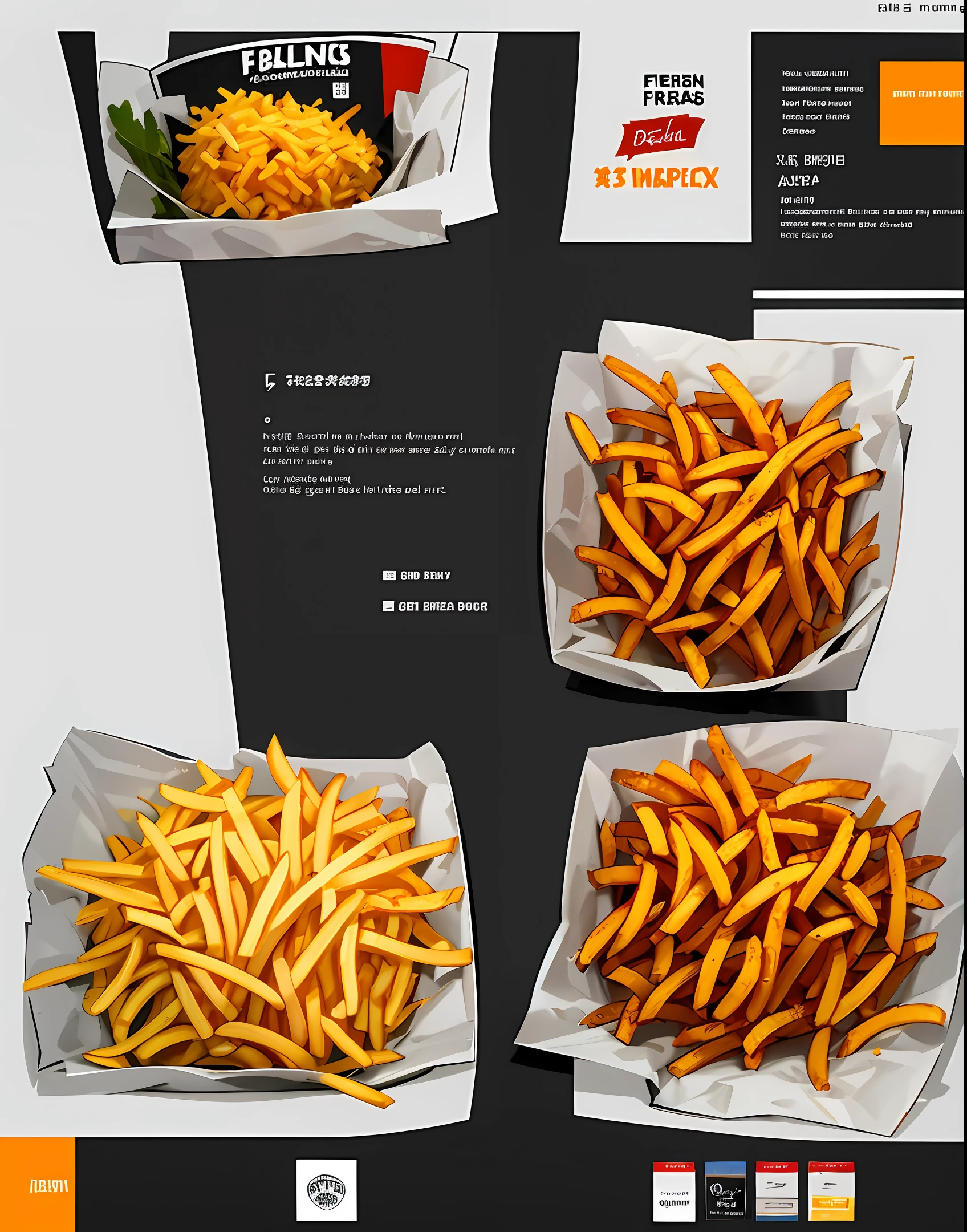 American French fries, highest quality, food poster, translucent color, simple background