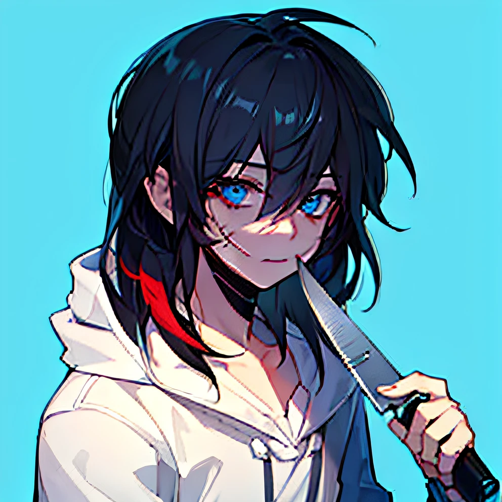 Change little, keep the scar in the mouth, make the face more beautiful too, but keeping the essence of the character's face. Draw his hair well and the shape of the head too, the hair is something that can not be cut, it needs to be well detailed.